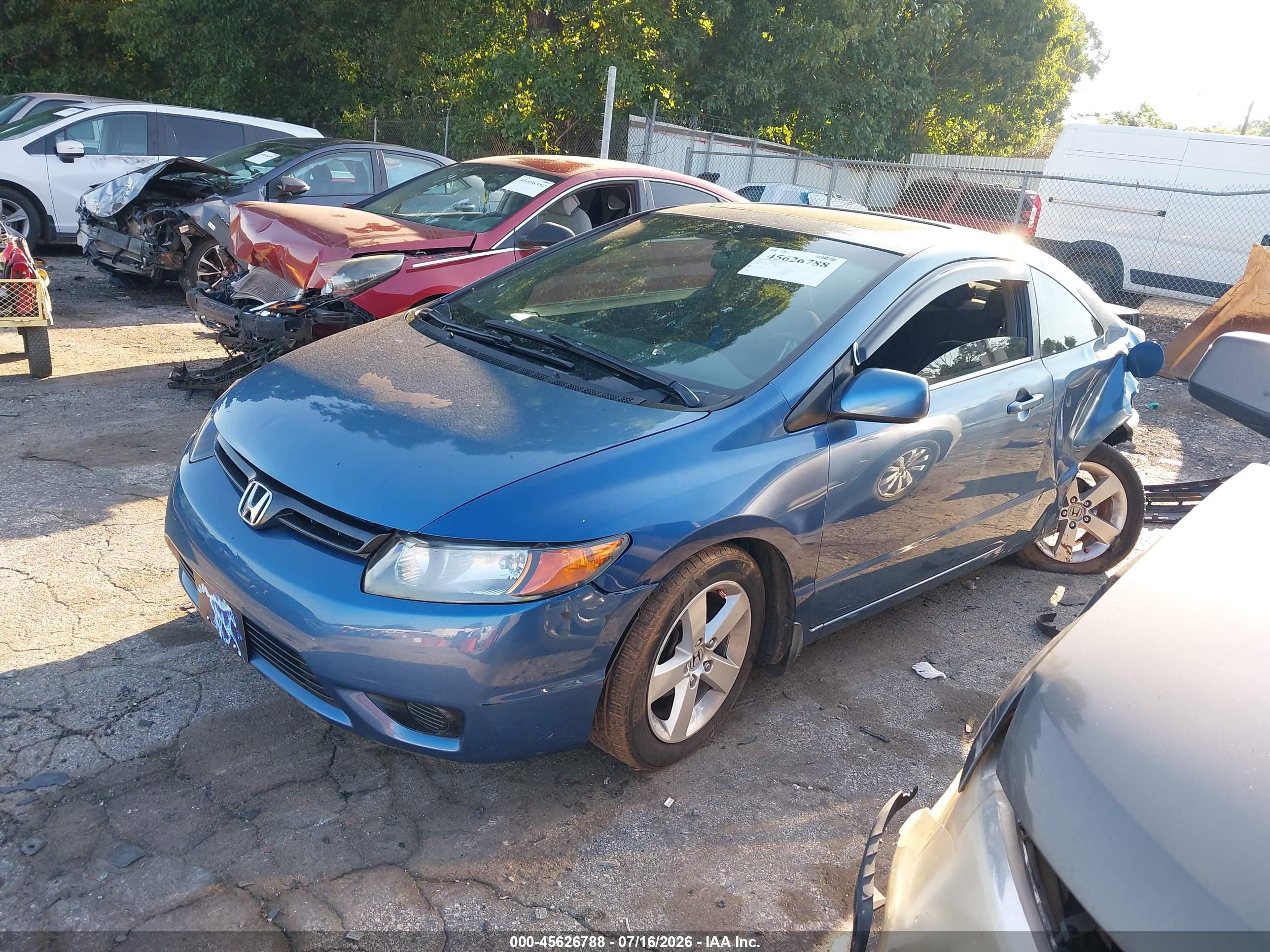 2006 Honda Civic Ex Blue vin: 2HGFG128X6H522381