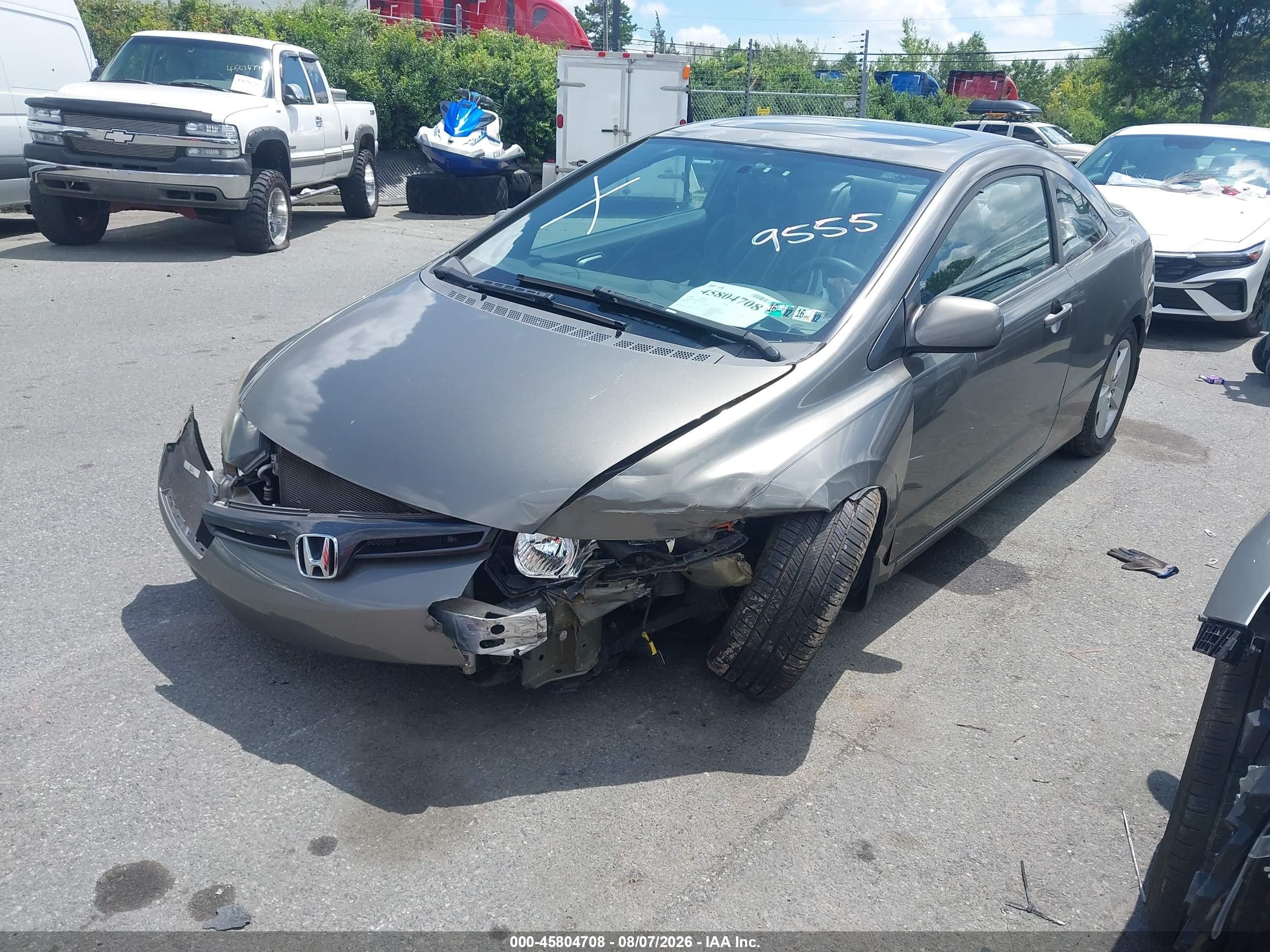 2008 Honda Civic Ex Gray vin: 2HGFG128X8H539555