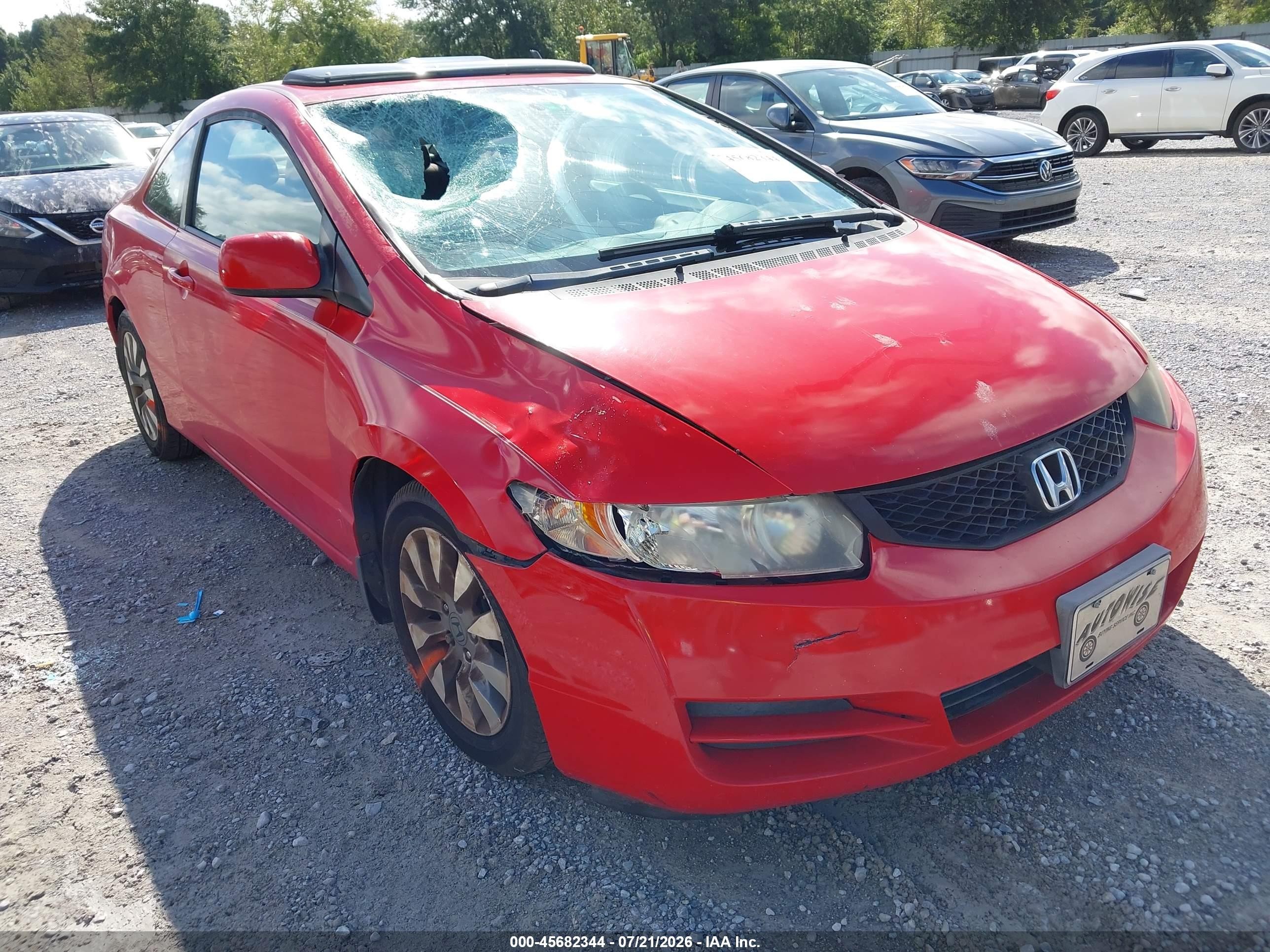 2009 Honda Civic Ex Red vin: 2HGFG128X9H536236