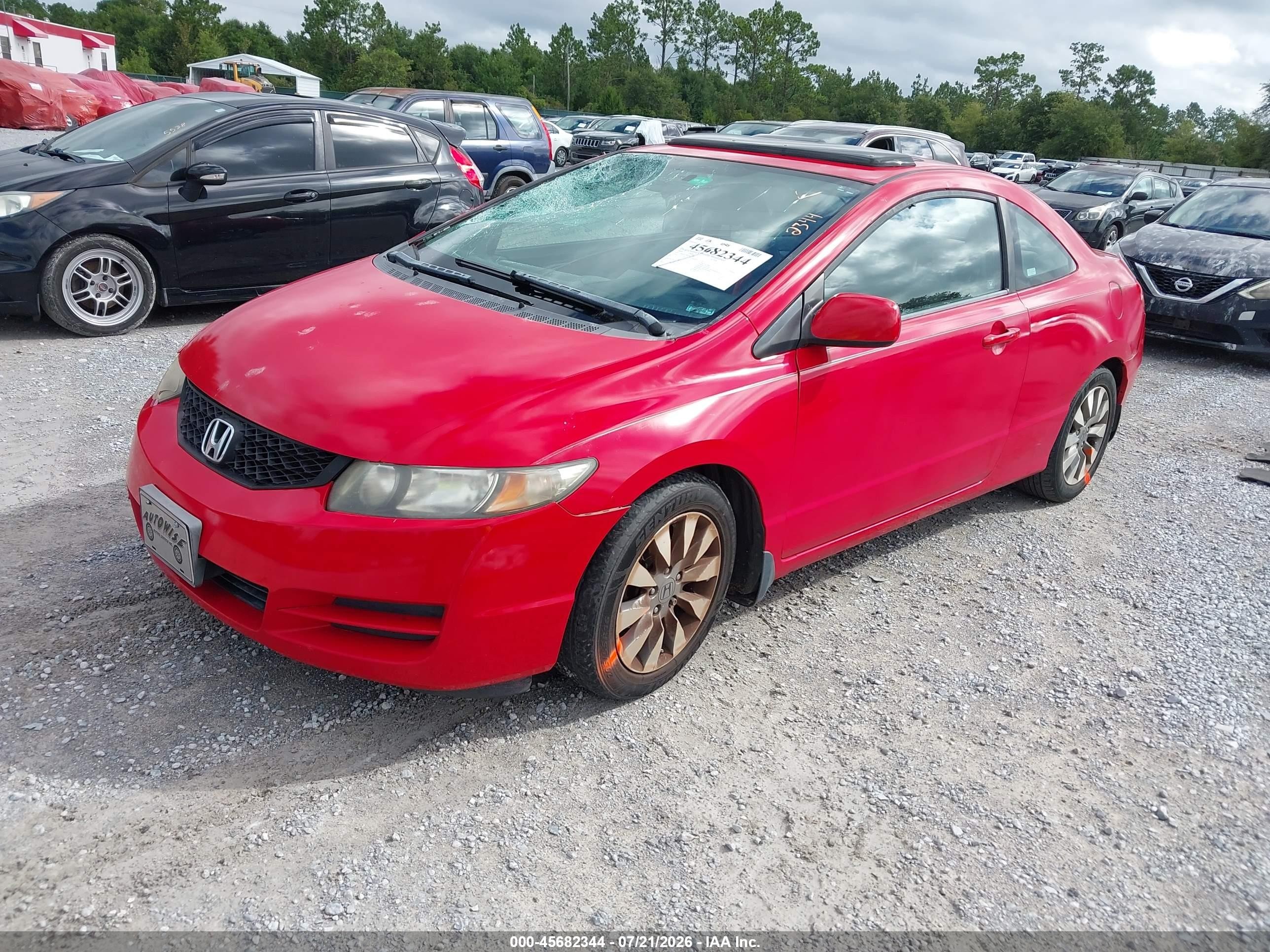 2009 Honda Civic Ex Red vin: 2HGFG128X9H536236