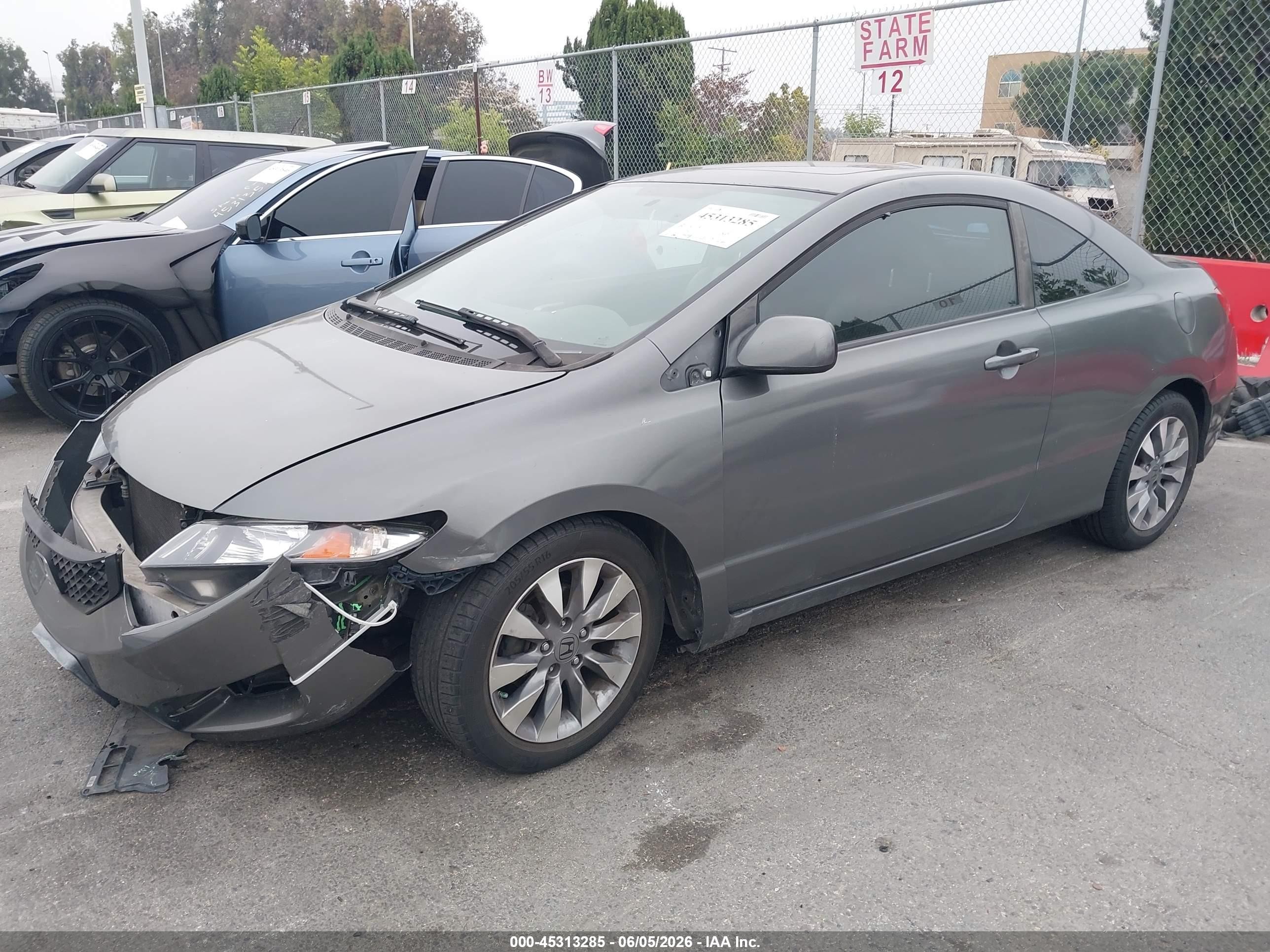2009 Honda Civic Ex-l Gray vin: 2HGFG12909H502976