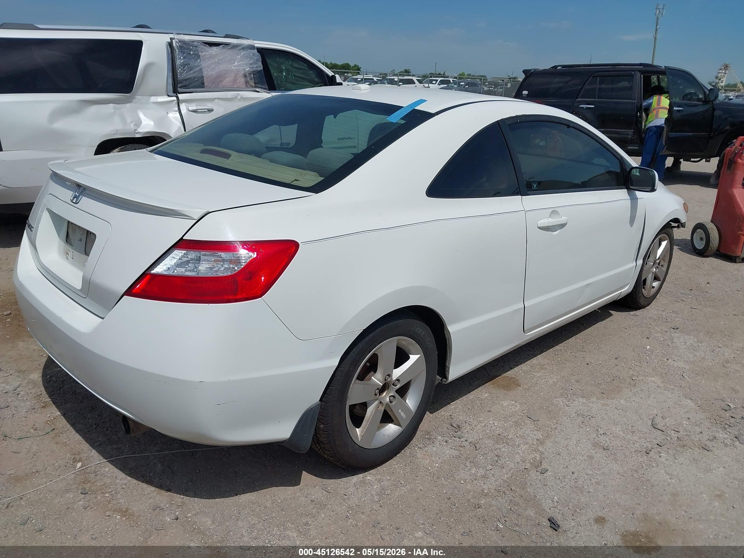 2008 Honda Civic Ex-l Белый vin: 2HGFG12918H512589