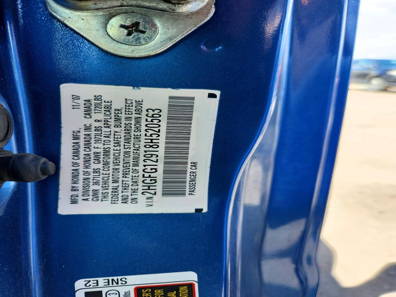 2008 Honda Civic Exl Blue vin: 2HGFG12918H520563