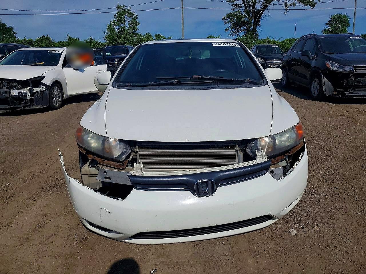 2008 Honda Civic Exl White vin: 2HGFG12928H000422