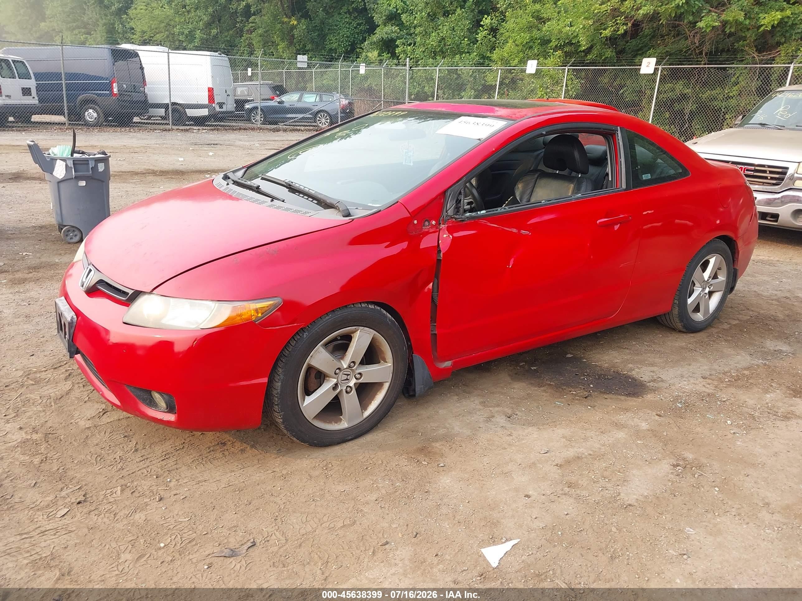 2008 Honda Civic Ex-l Red vin: 2HGFG12938H503313