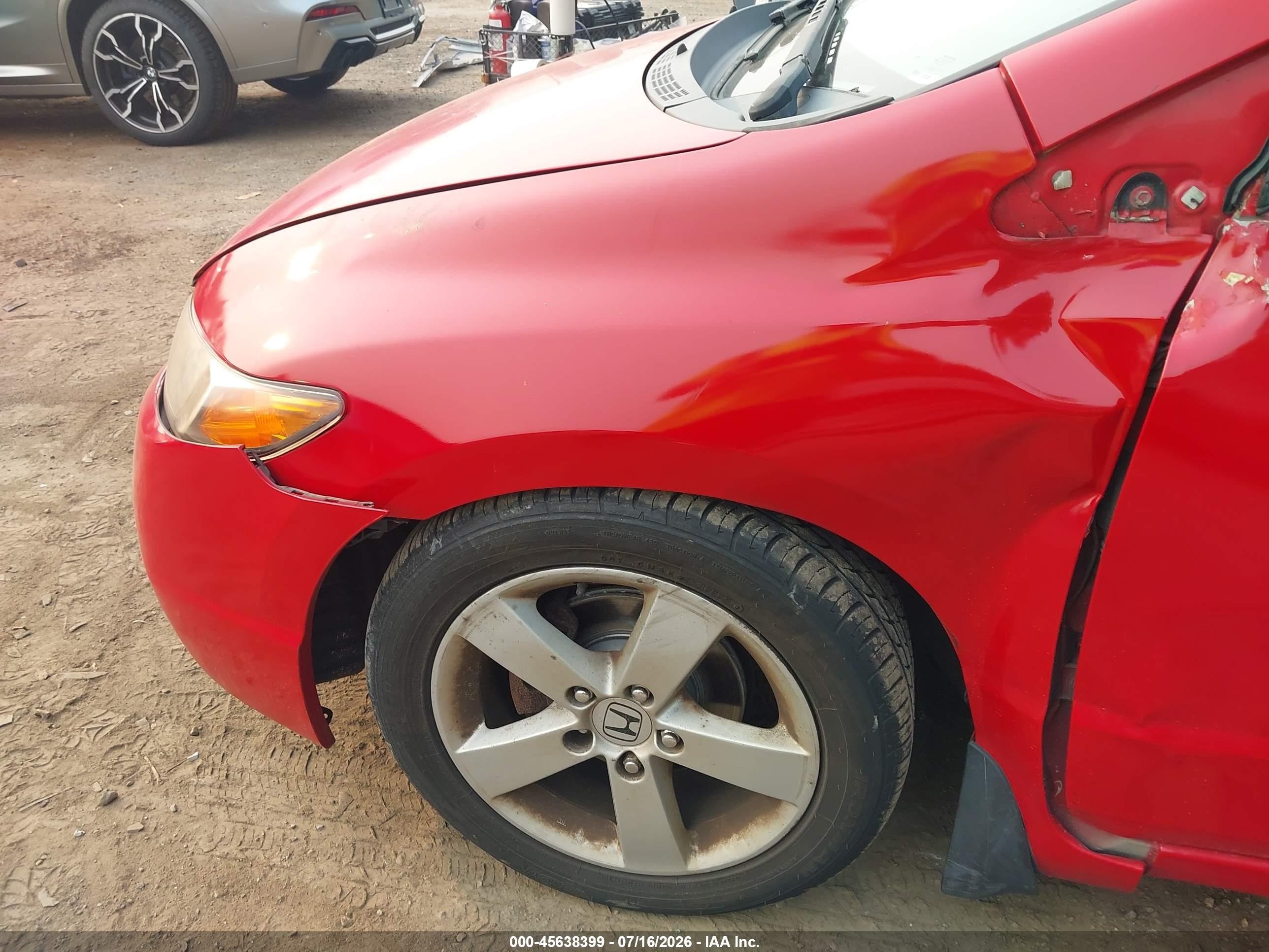 2008 Honda Civic Ex-l Red vin: 2HGFG12938H503313