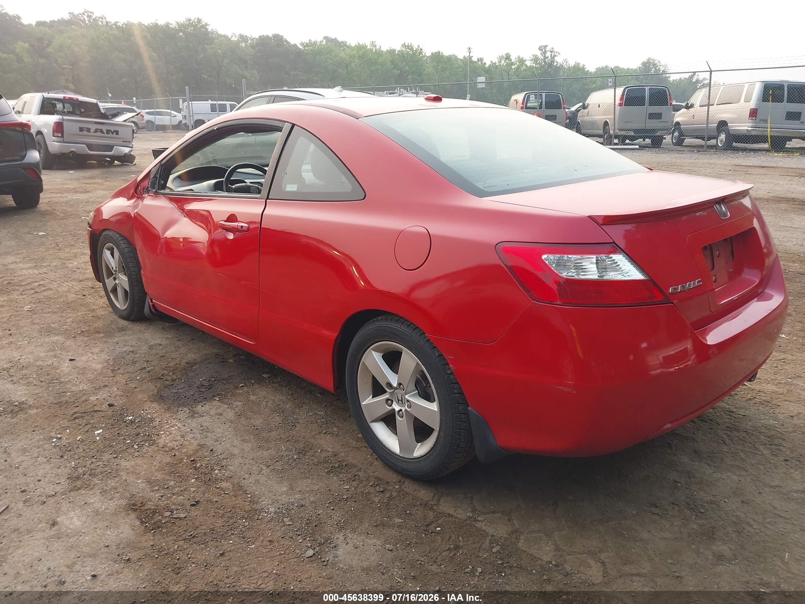 2008 Honda Civic Ex-l Red vin: 2HGFG12938H503313