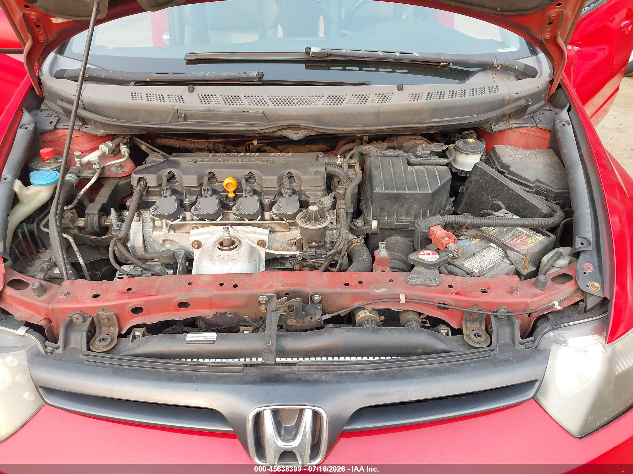 2008 Honda Civic Ex-l Red vin: 2HGFG12938H503313