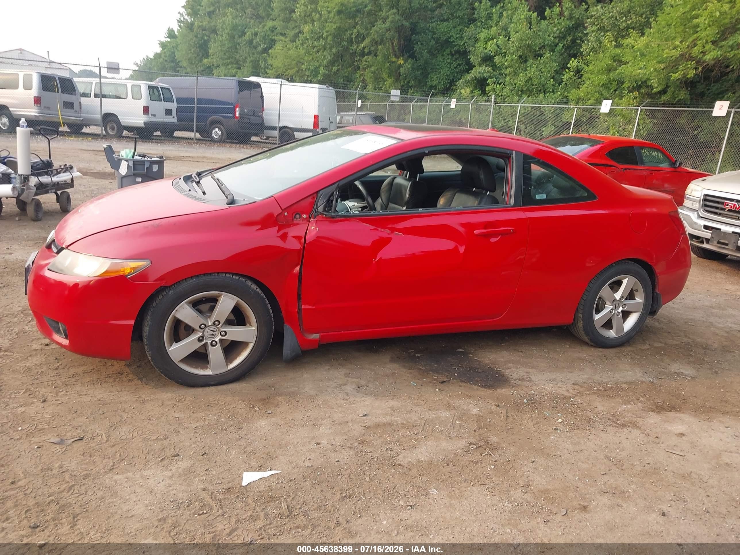 2008 Honda Civic Ex-l Red vin: 2HGFG12938H503313