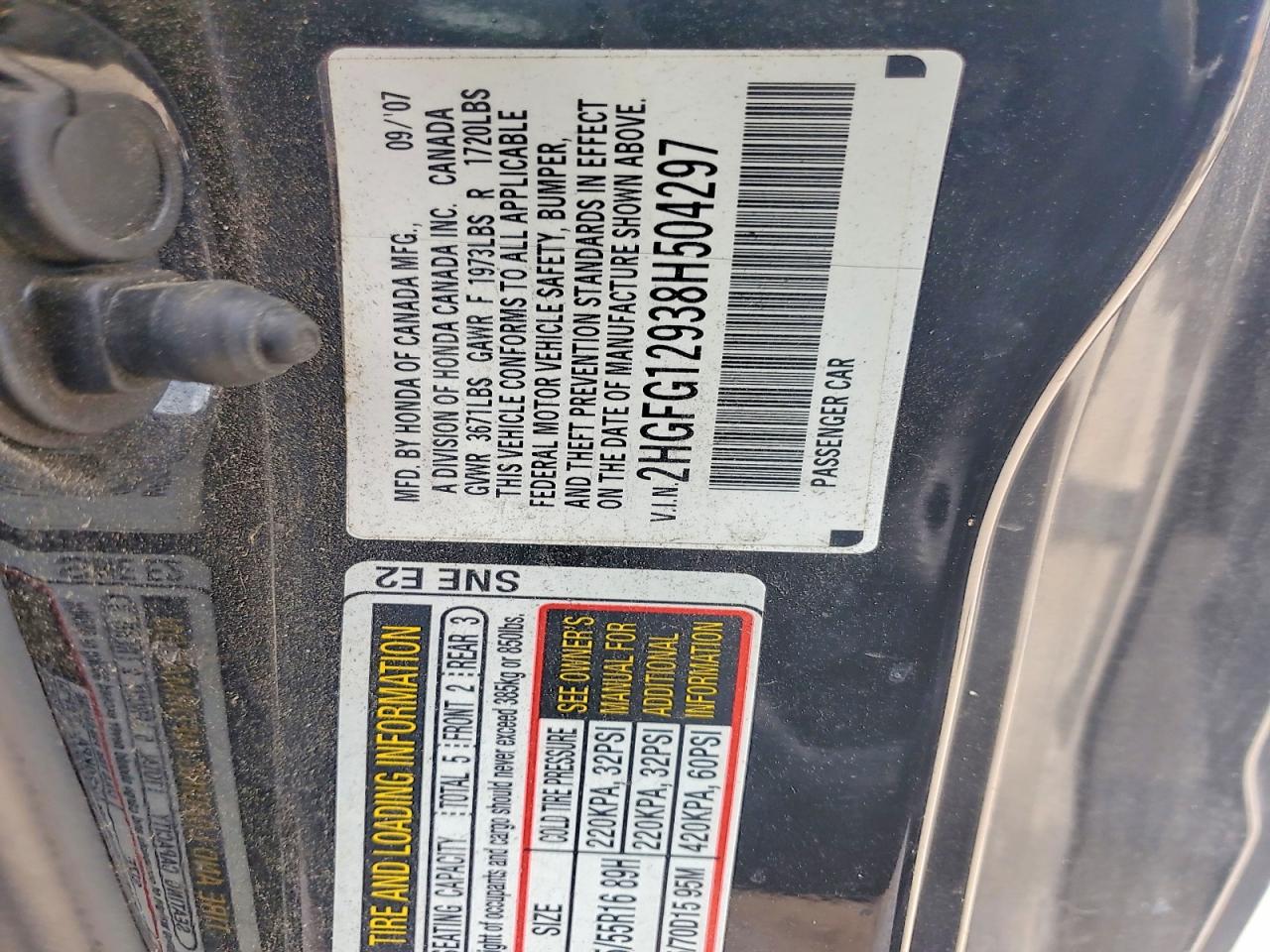 2008 Honda Civic Exl Black vin: 2HGFG12938H504297
