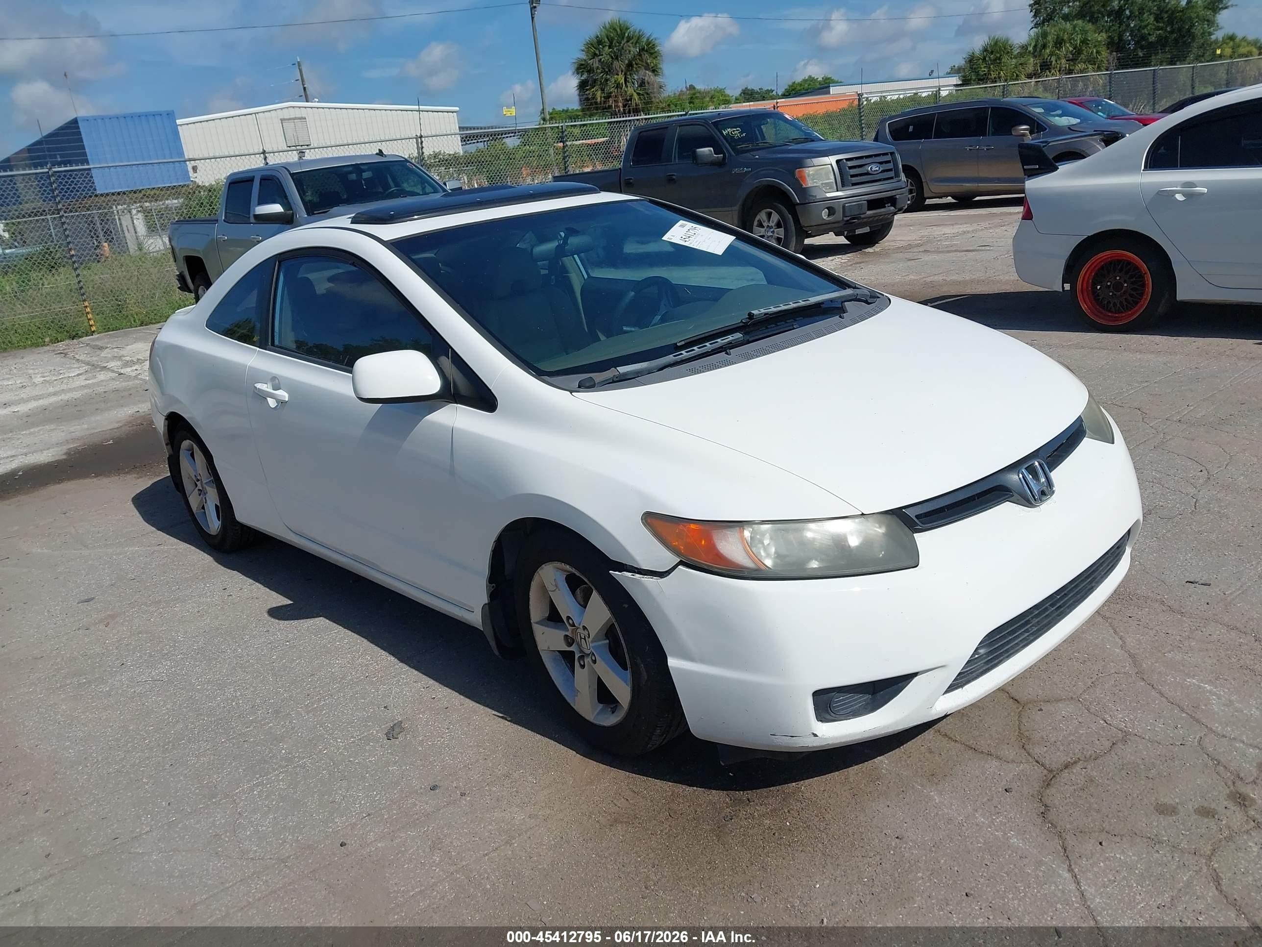 2008 Honda Civic Ex-l White vin: 2HGFG12948H518743