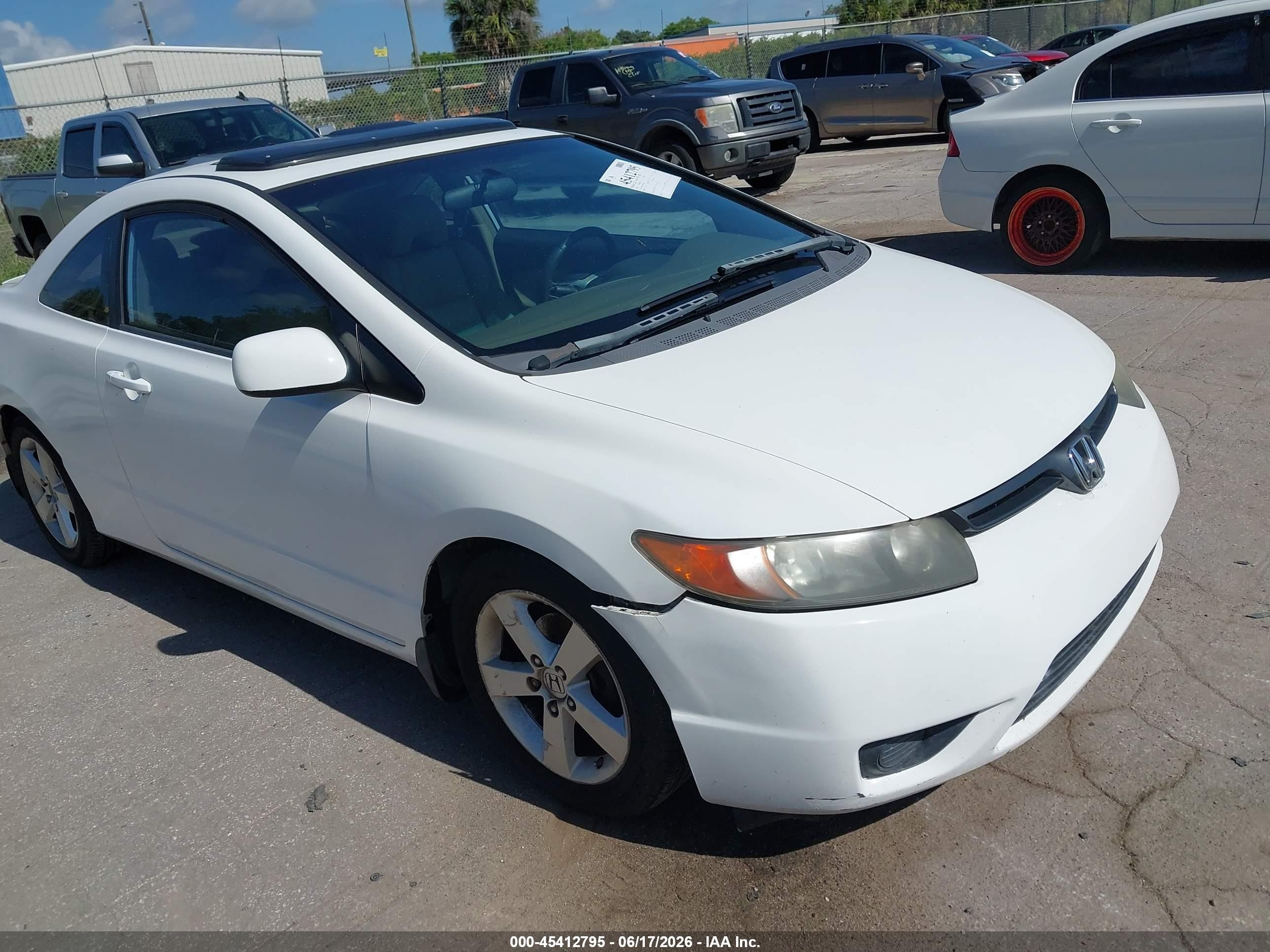 2008 Honda Civic Ex-l White vin: 2HGFG12948H518743