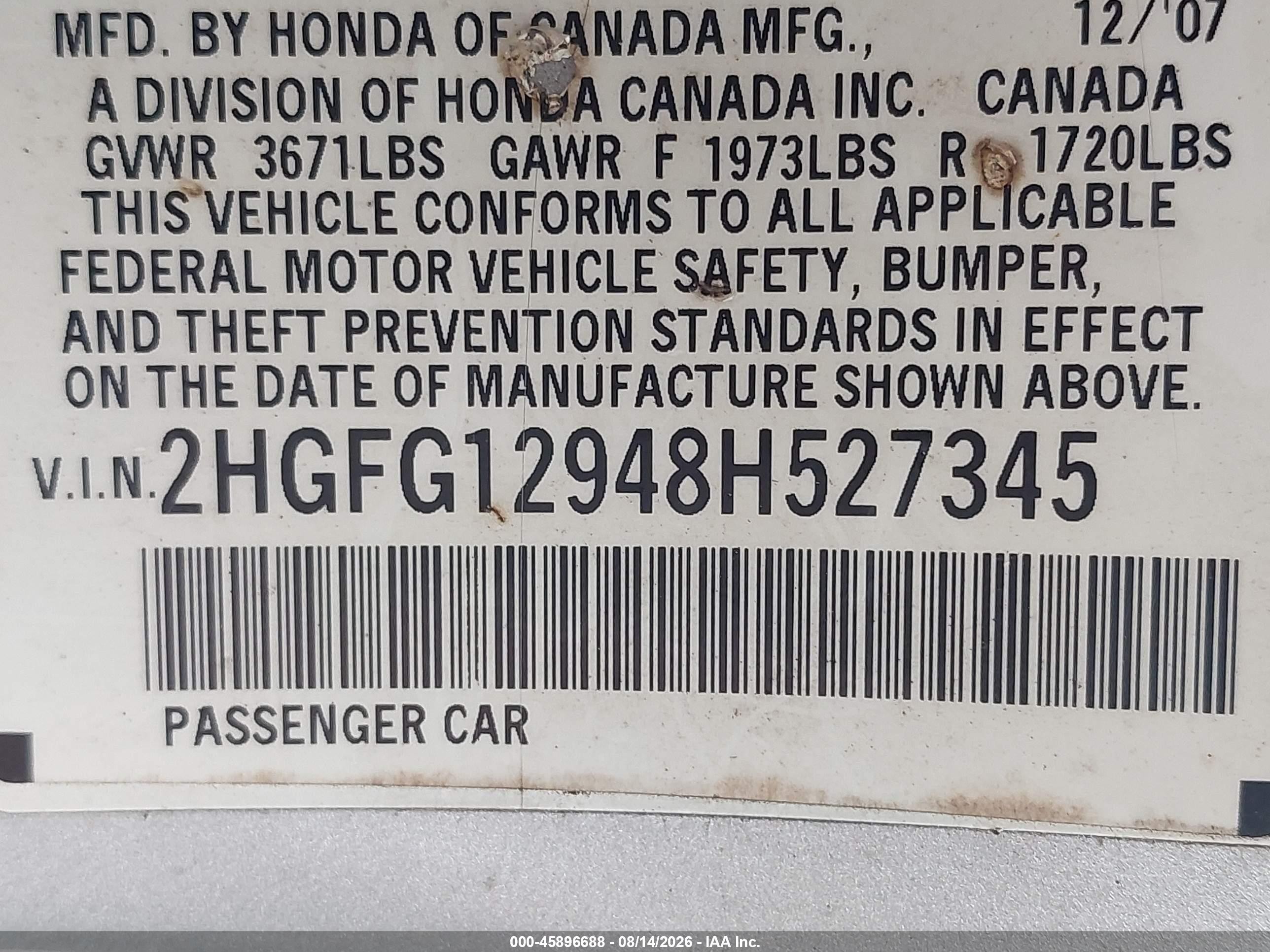 2008 Honda Civic Ex-l Silver vin: 2HGFG12948H527345