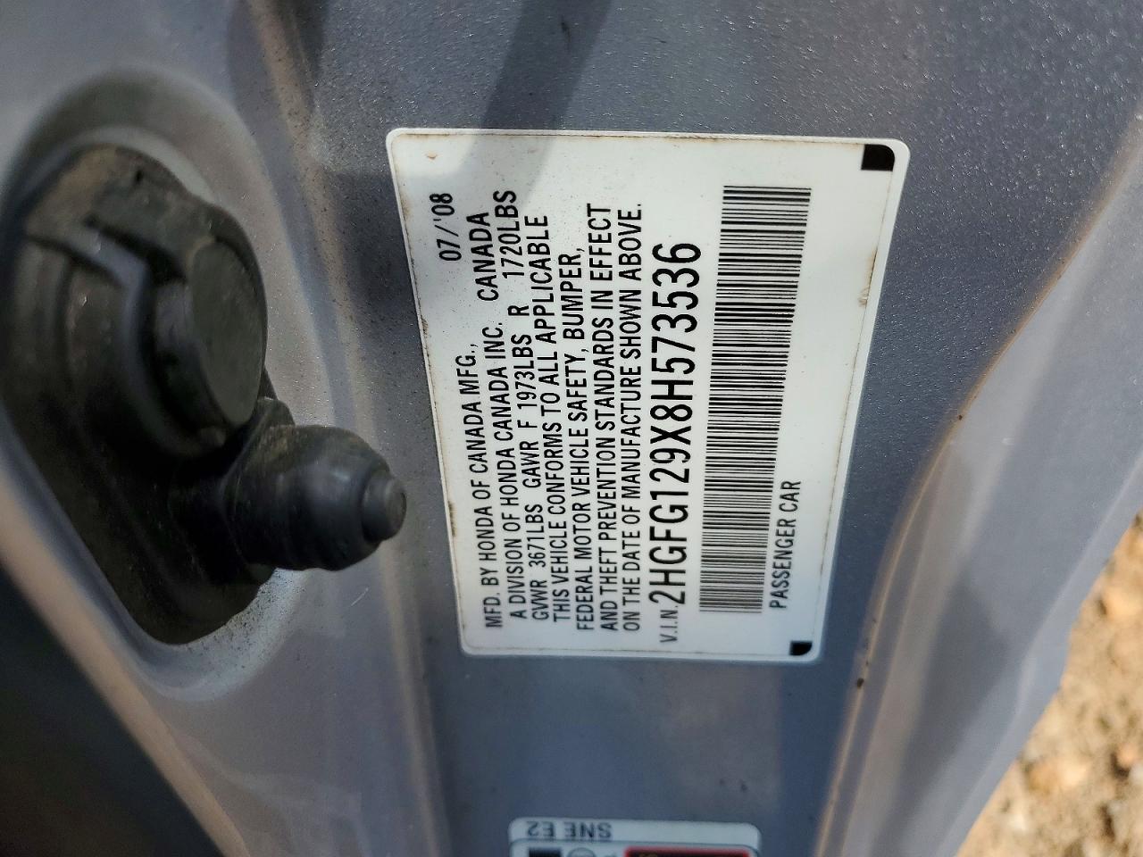 2008 Honda Civic Exl Silver vin: 2HGFG129X8H573536
