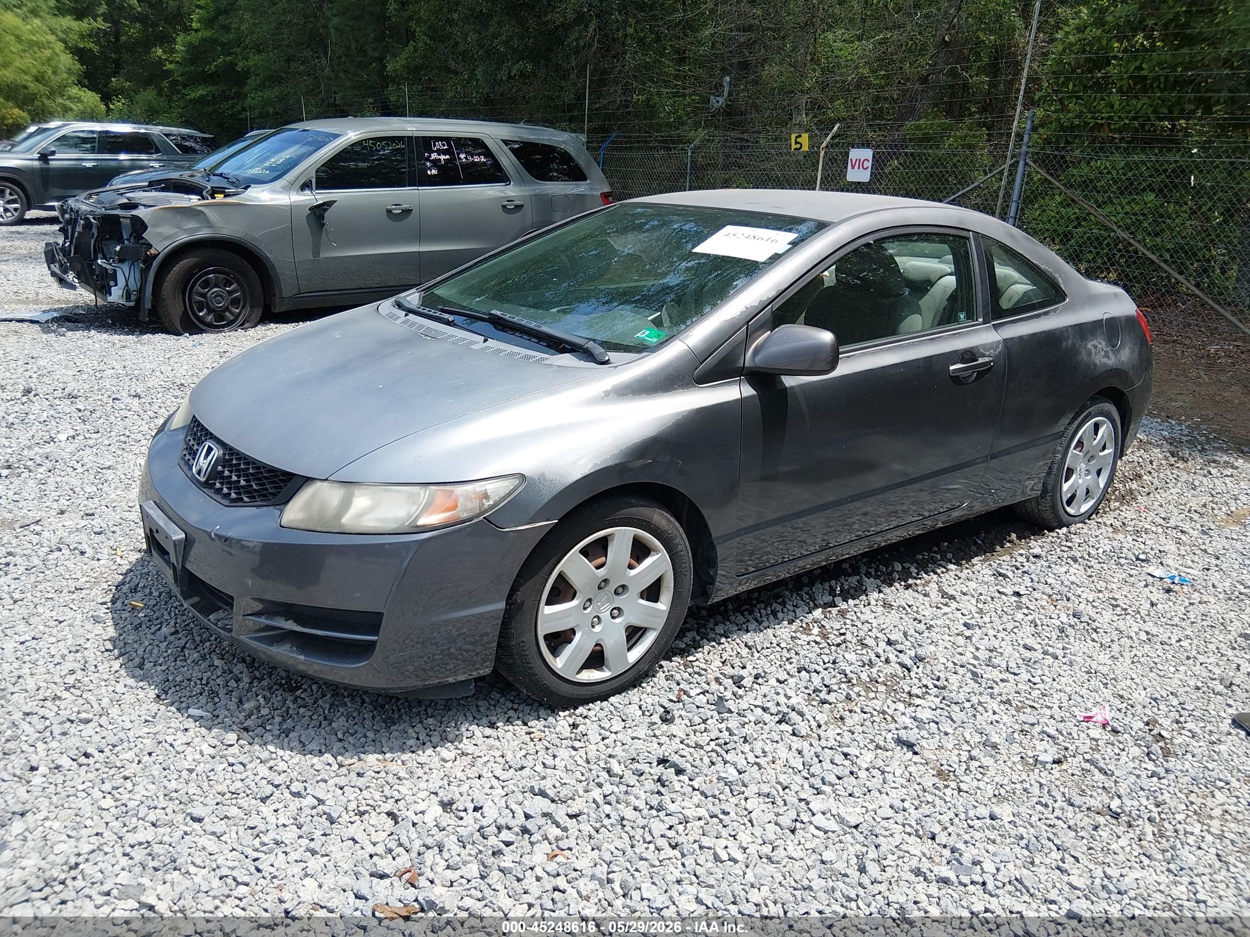 2010 Honda Civic Lx Gray vin: 2HGFG1A67AH504154