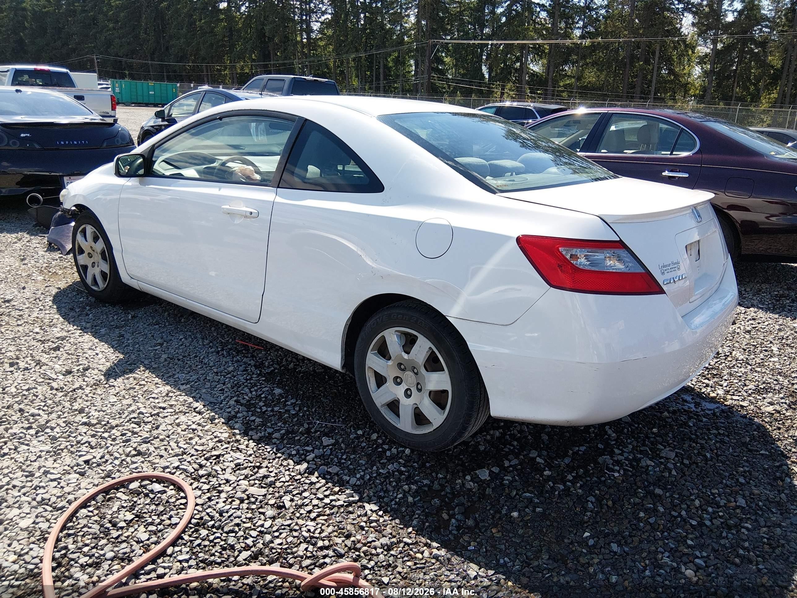 2011 Honda Civic Lx White vin: 2HGFG1B60BH503007
