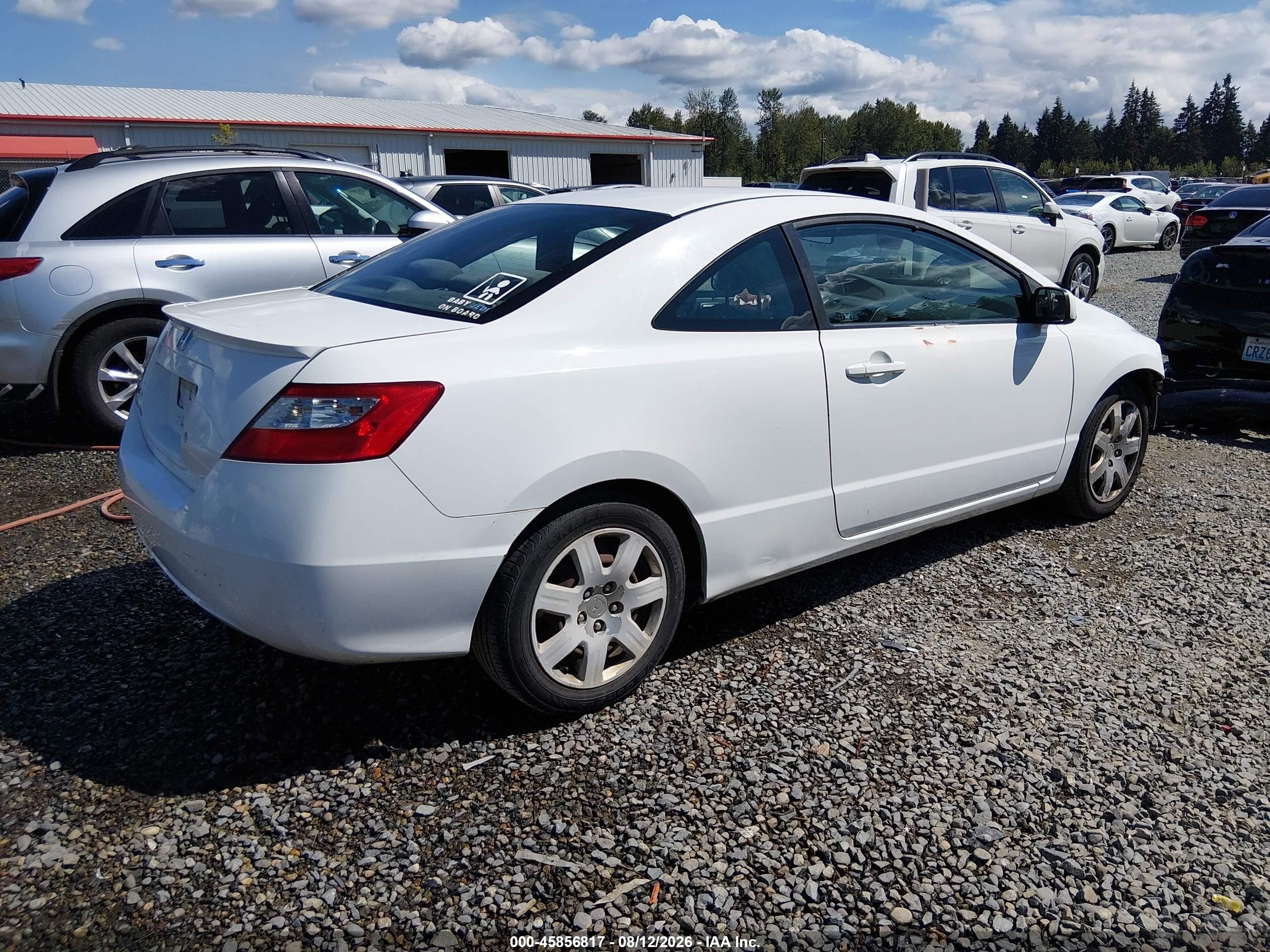 2011 Honda Civic Lx White vin: 2HGFG1B60BH503007