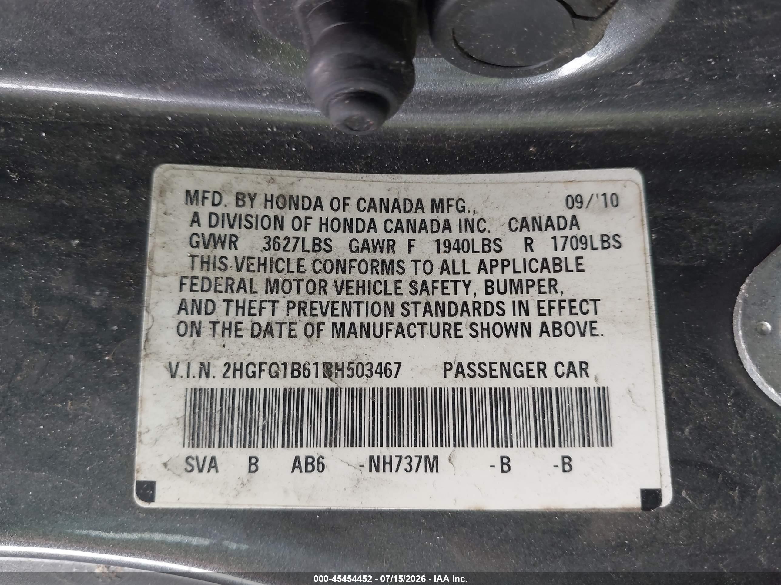 2011 Honda Civic Lx Gray vin: 2HGFG1B61BH503467