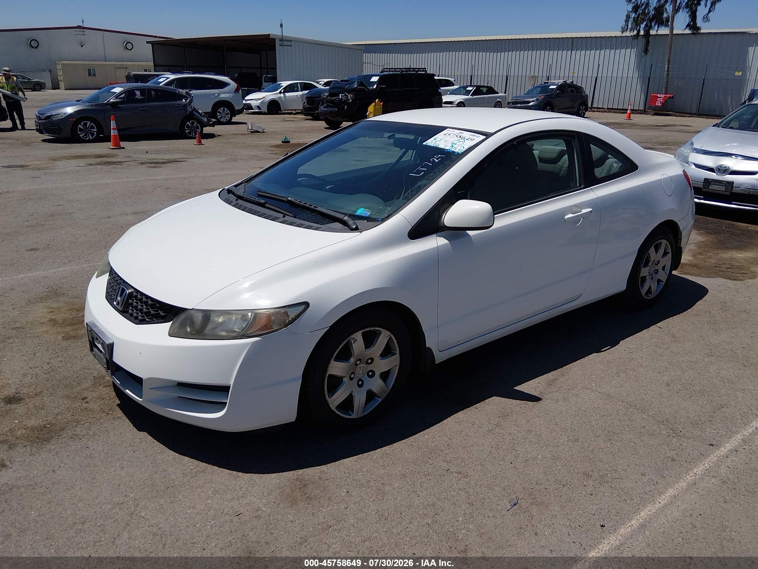 2011 Honda Civic Lx White vin: 2HGFG1B61BH504747