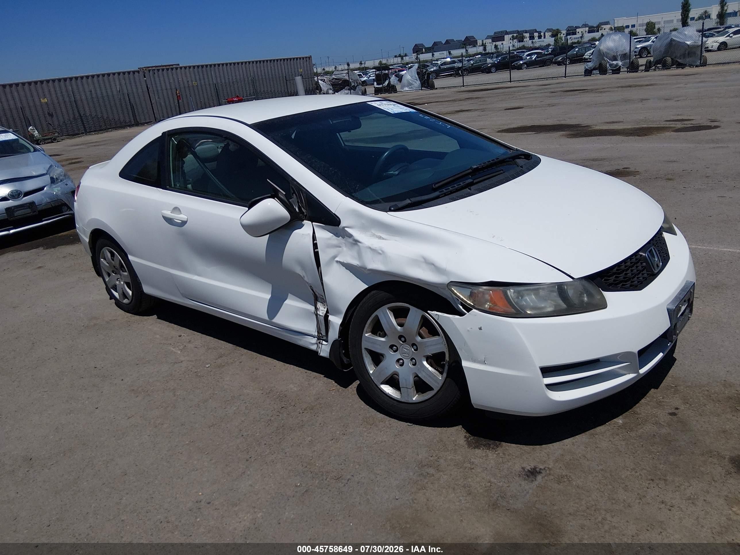 2011 Honda Civic Lx White vin: 2HGFG1B61BH504747