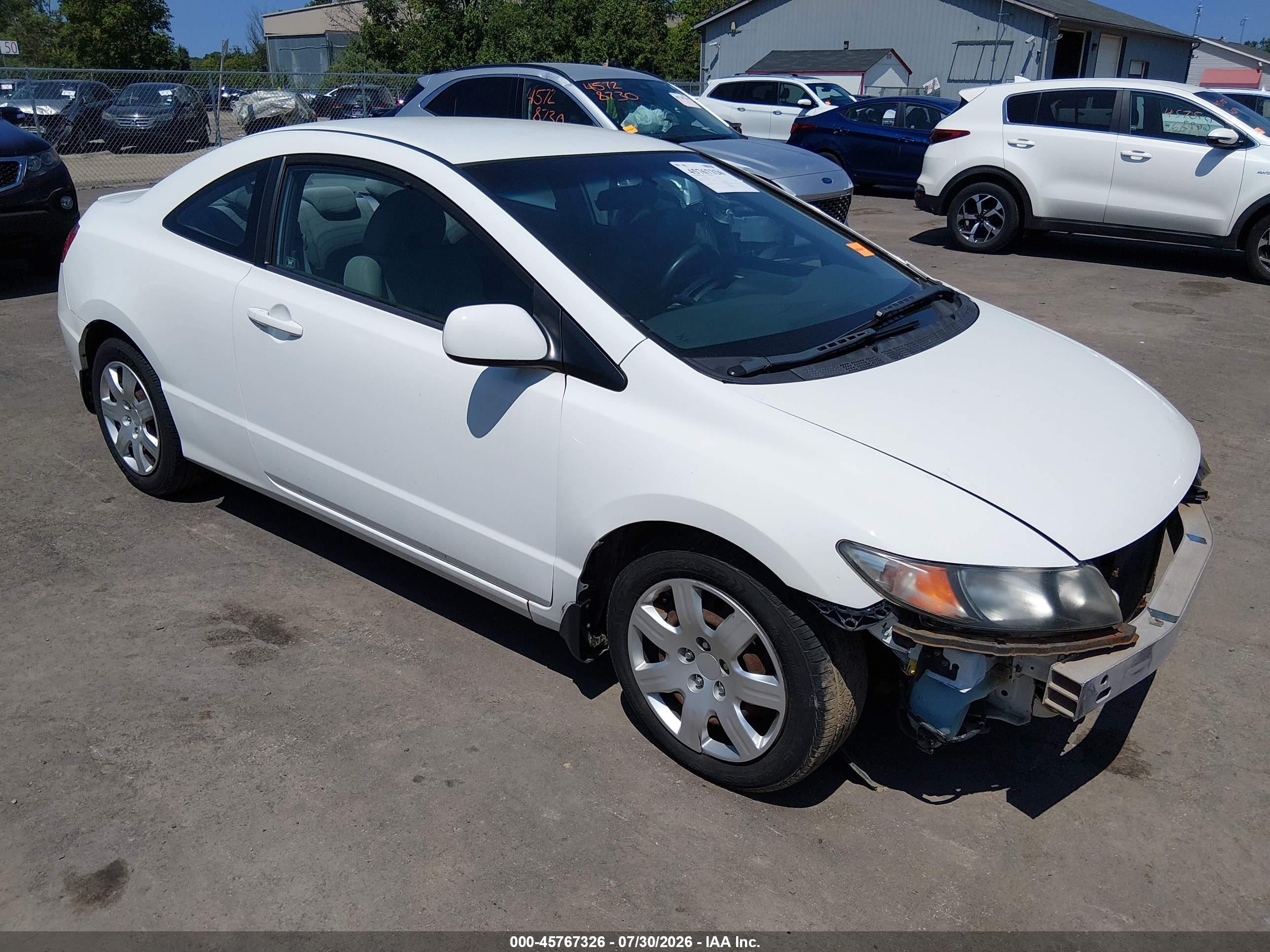 2011 Honda Civic Lx White vin: 2HGFG1B61BH508748