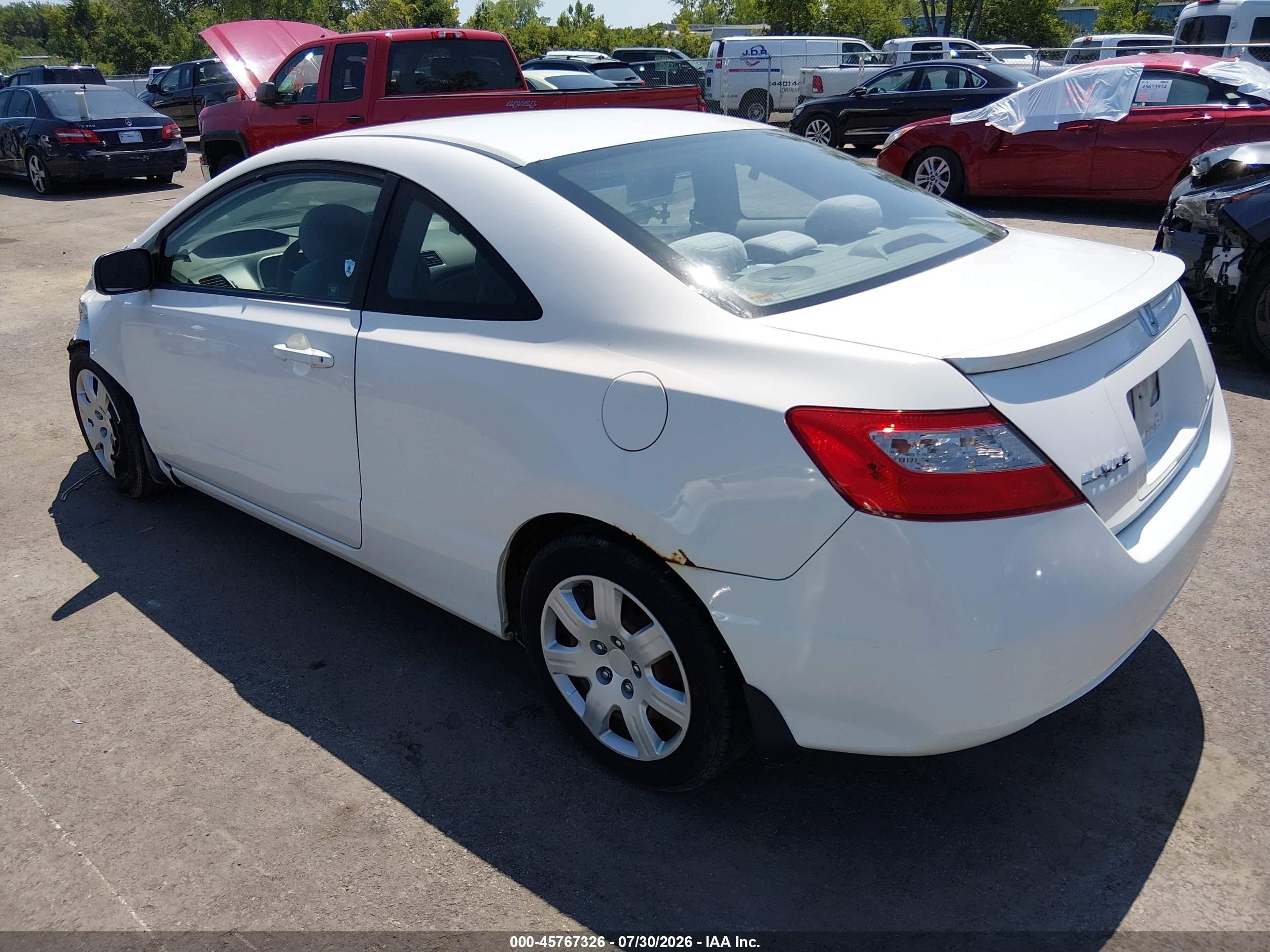 2011 Honda Civic Lx White vin: 2HGFG1B61BH508748