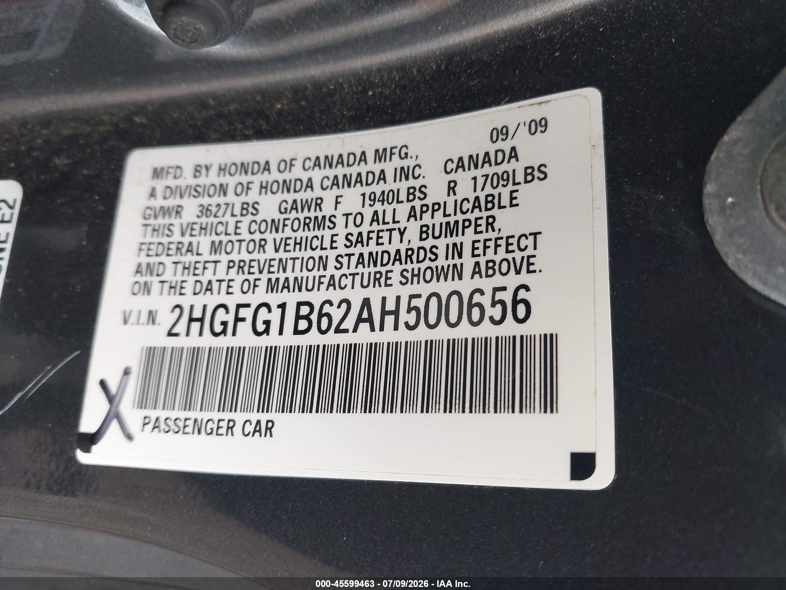 2010 Honda Civic Lx Silver vin: 2HGFG1B62AH500656