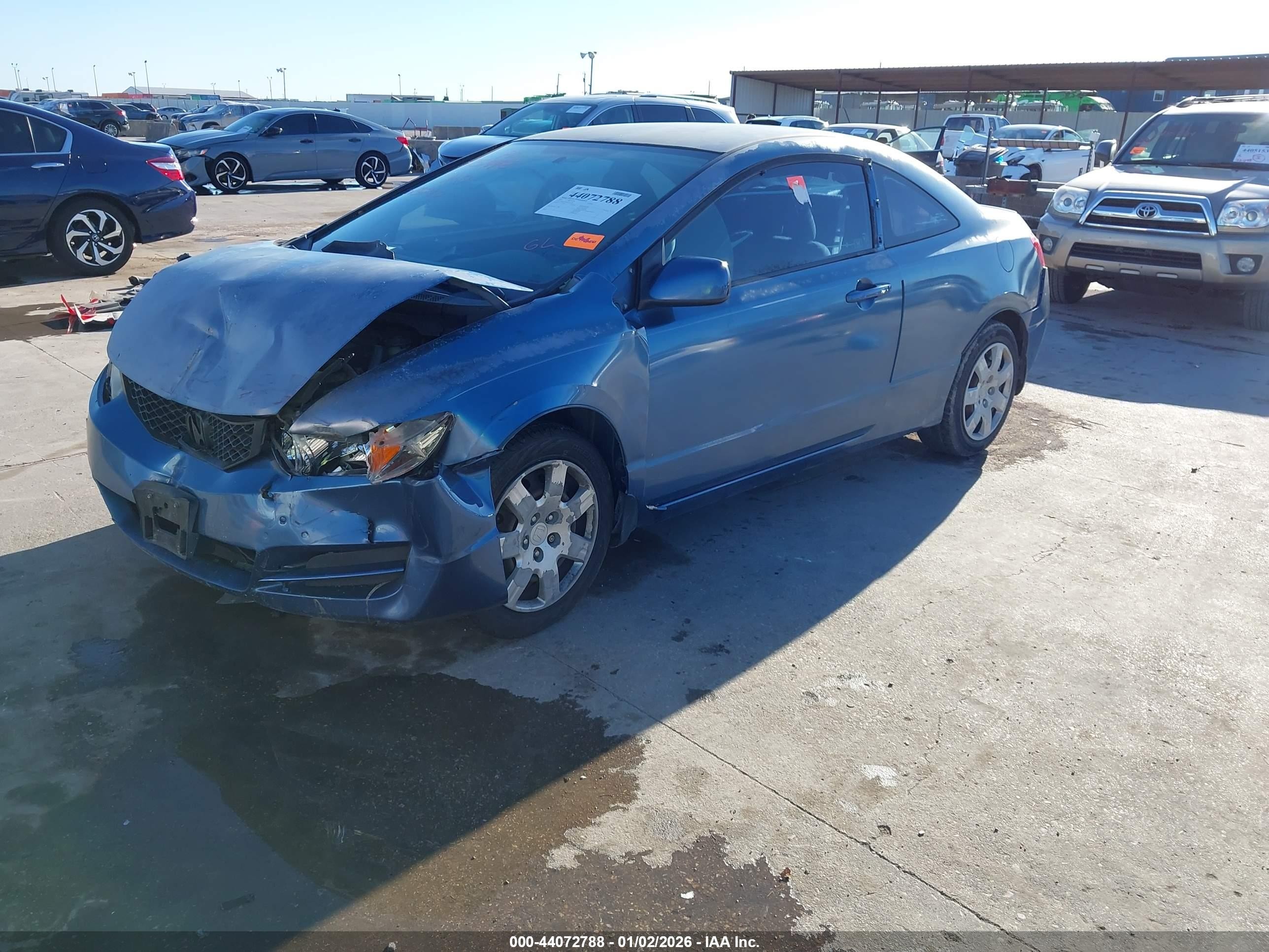 2010 Honda Civic Lx Blue vin: 2HGFG1B63AH513240
