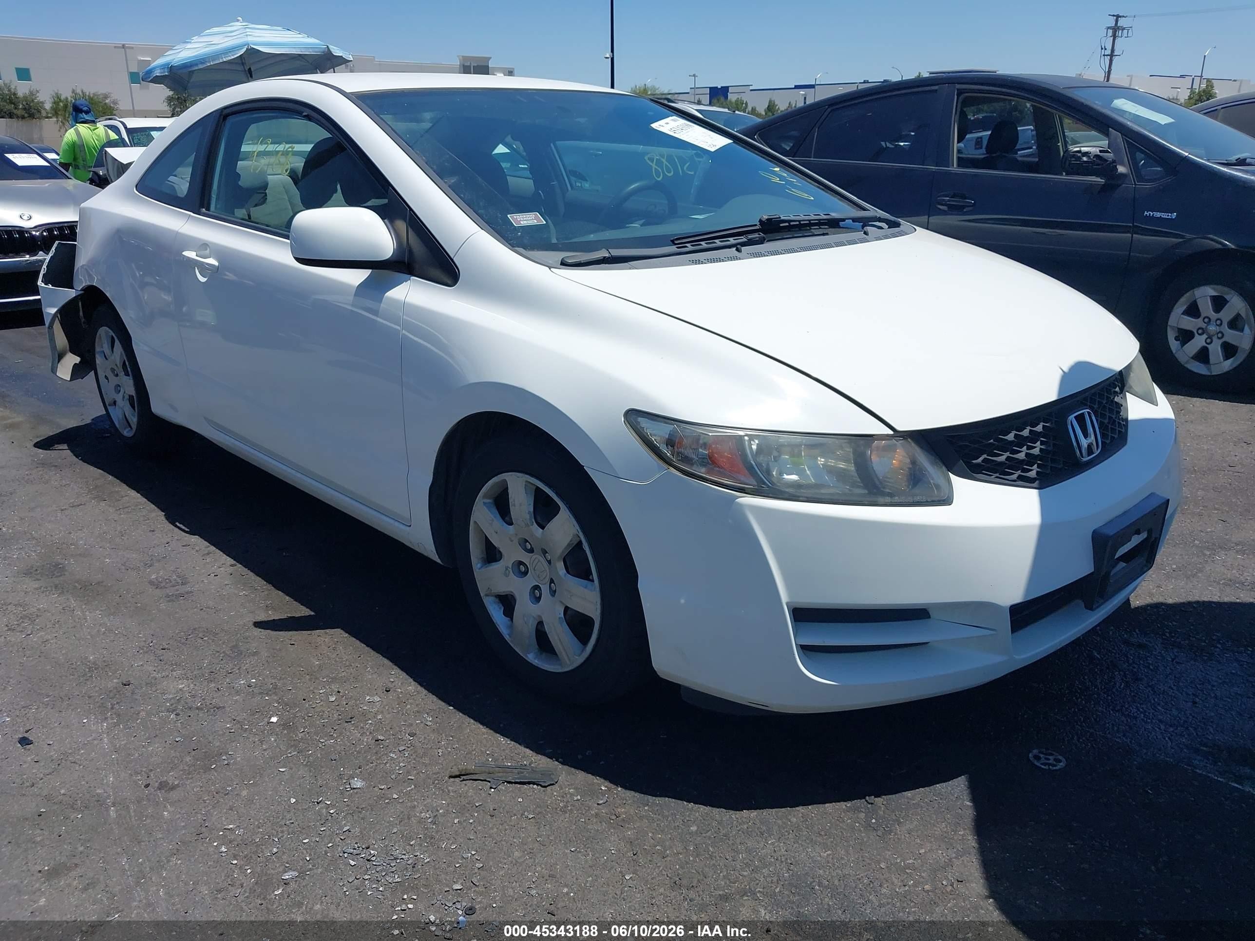 2010 Honda Civic Lx White vin: 2HGFG1B66AH513426