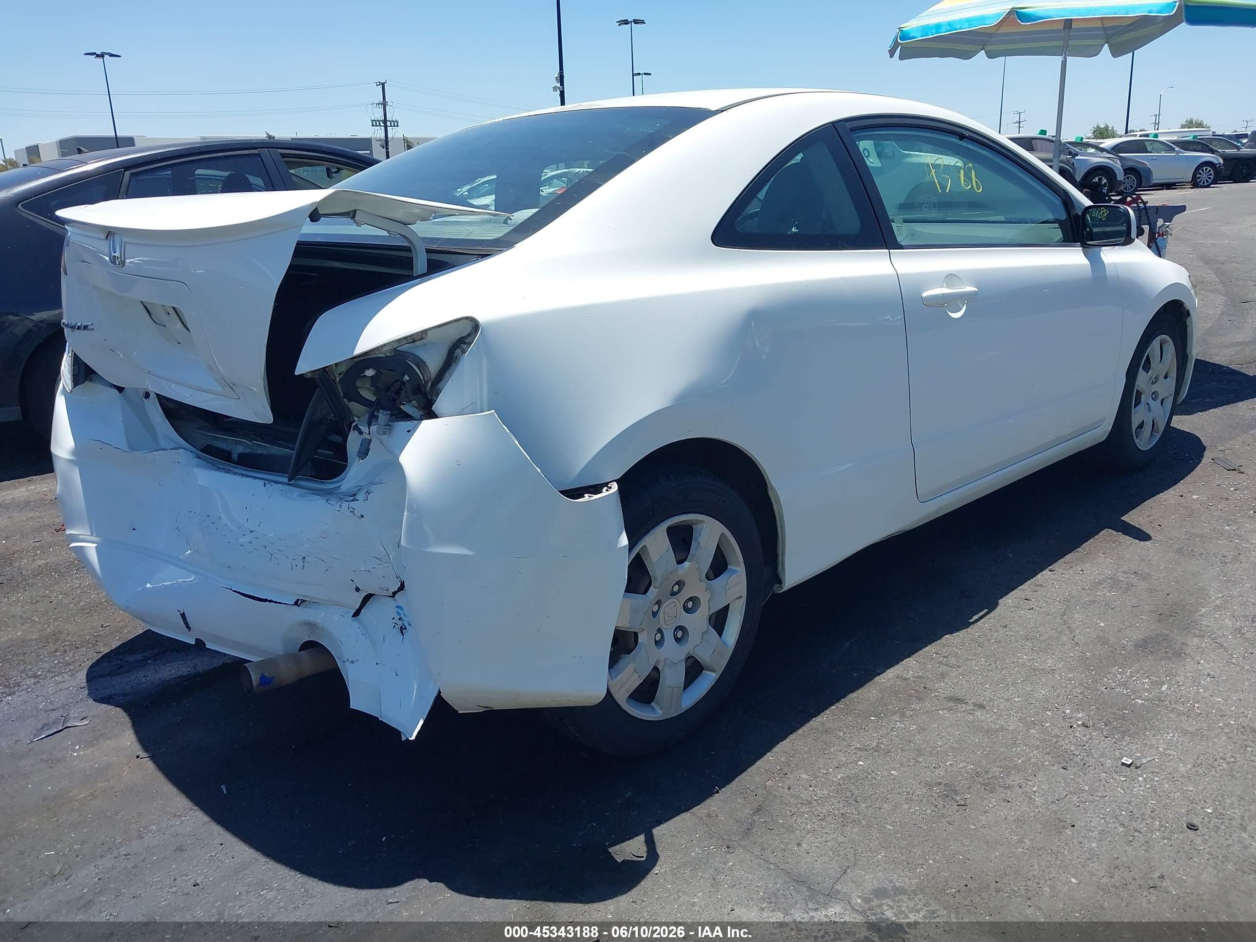 2010 Honda Civic Lx White vin: 2HGFG1B66AH513426