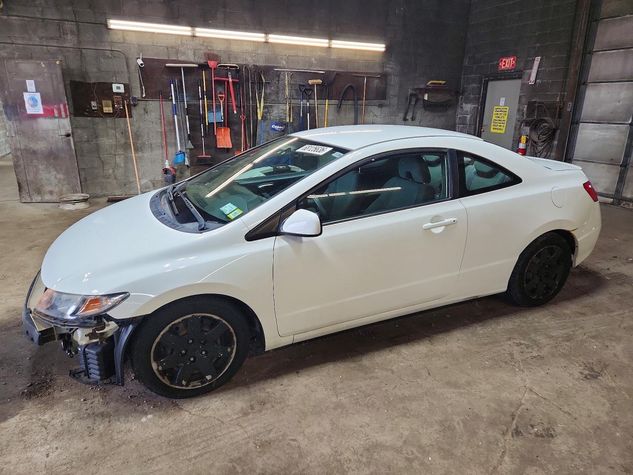 2011 Honda Civic Lx White vin: 2HGFG1B66BH507854