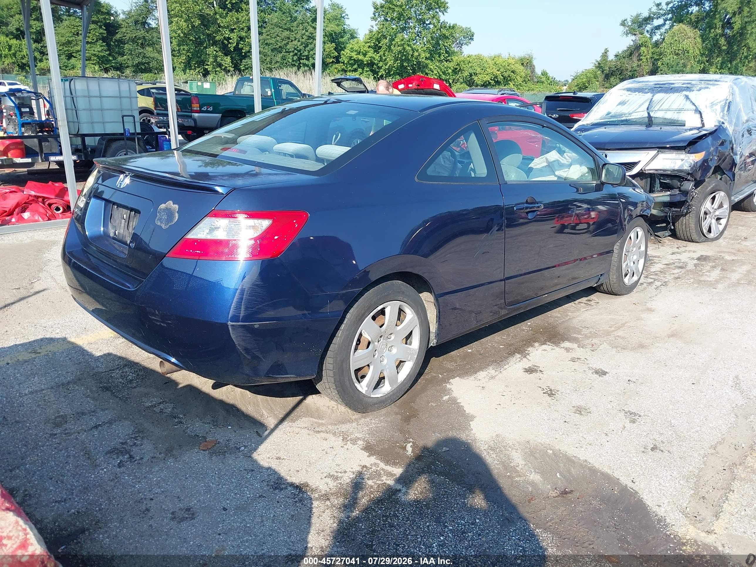 2010 Honda Civic Lx Blue vin: 2HGFG1B6XAH538166