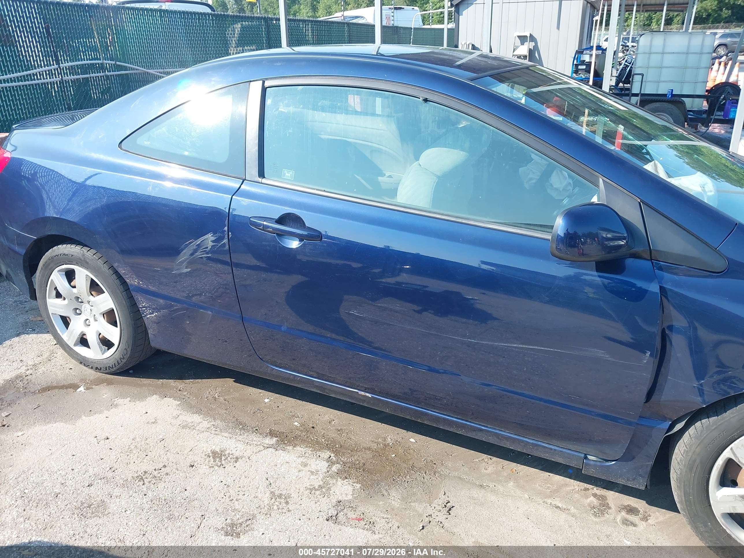 2010 Honda Civic Lx Blue vin: 2HGFG1B6XAH538166
