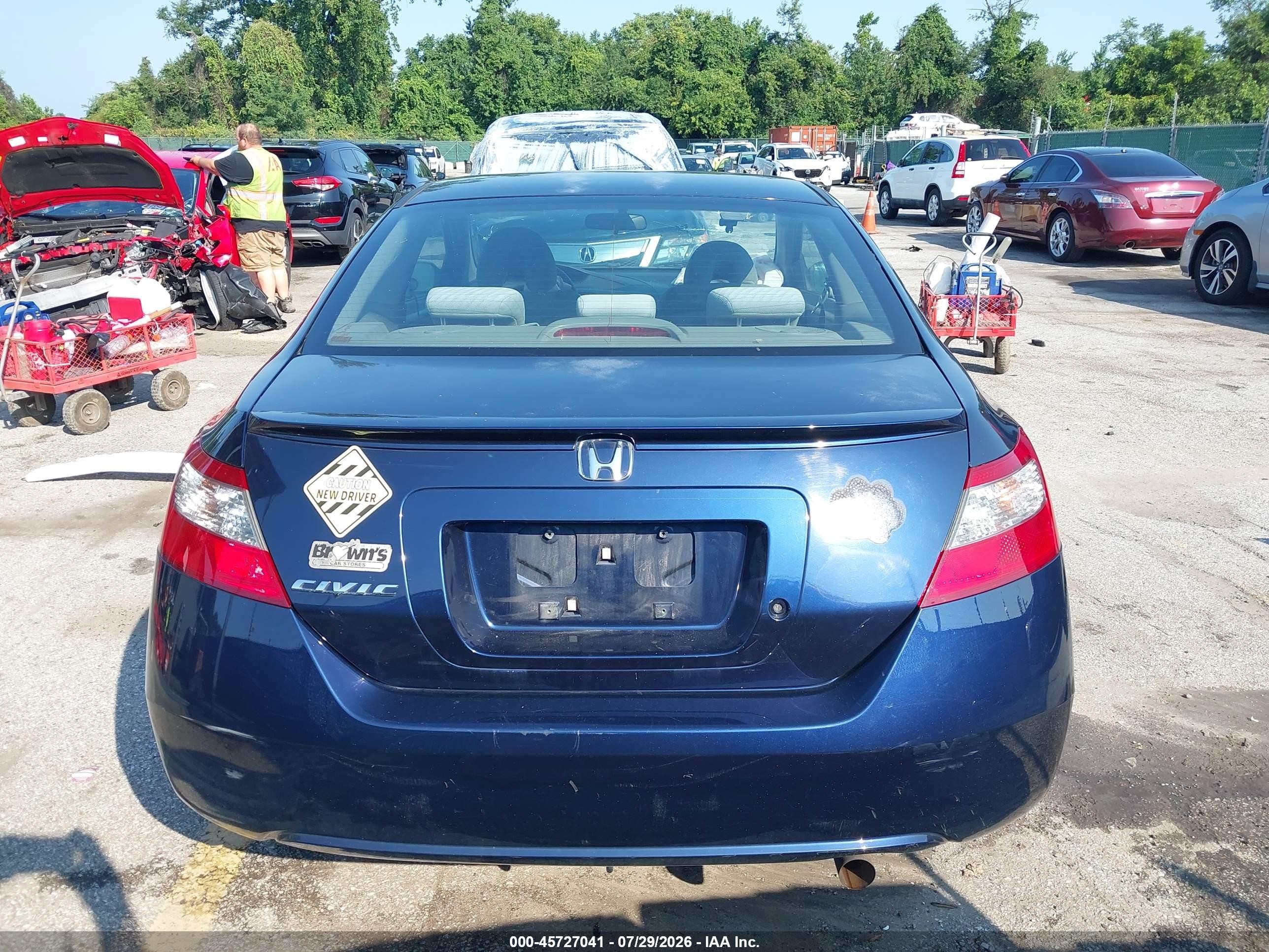 2010 Honda Civic Lx Blue vin: 2HGFG1B6XAH538166