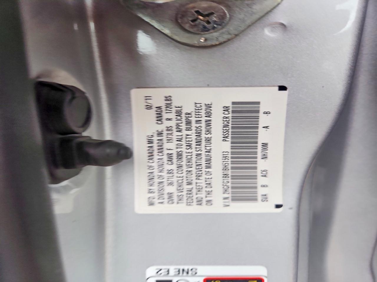 2011 Honda Civic Ex Silver vin: 2HGFG1B81BH515913