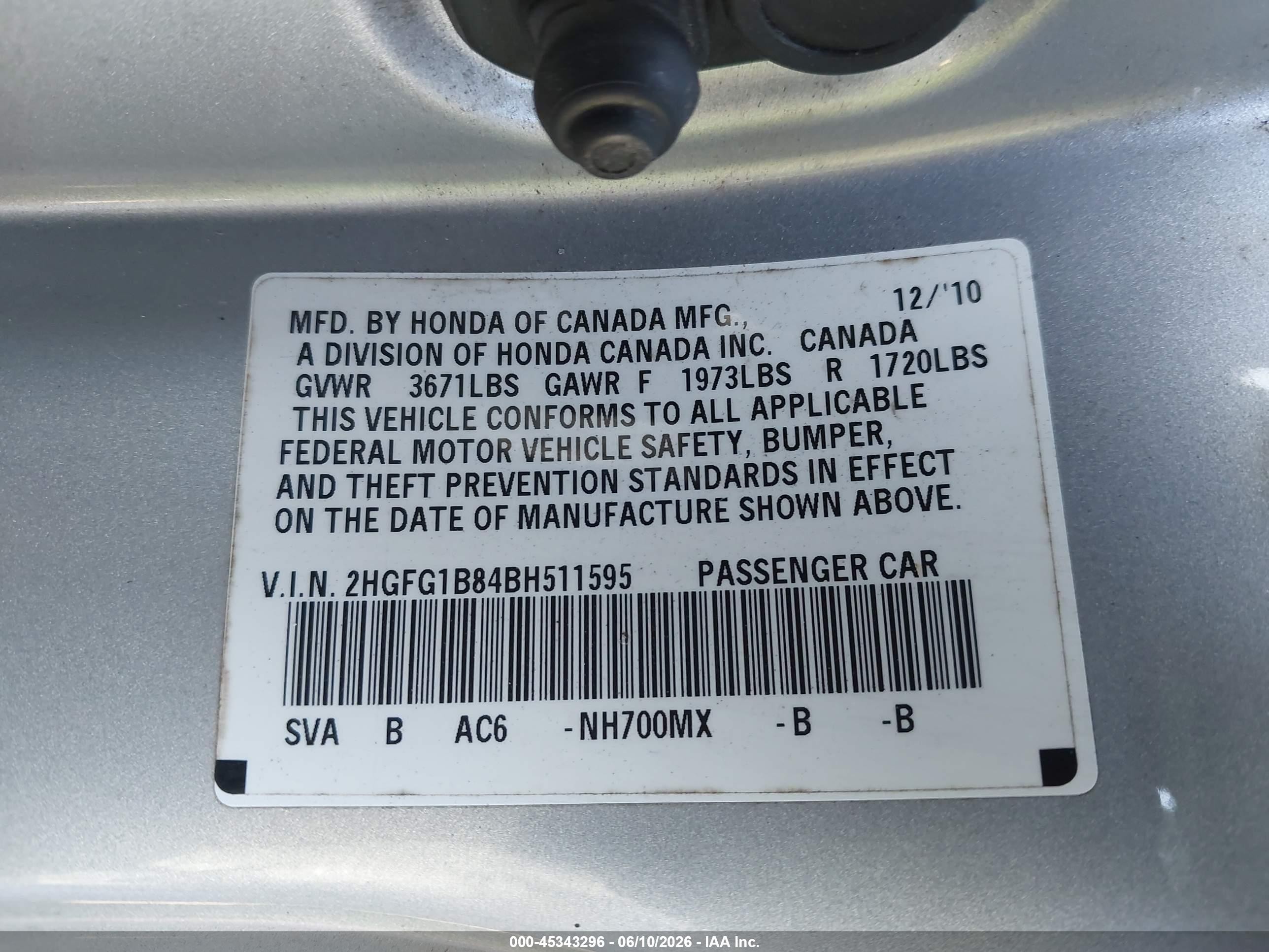 2011 Honda Civic Ex Silver vin: 2HGFG1B84BH511595