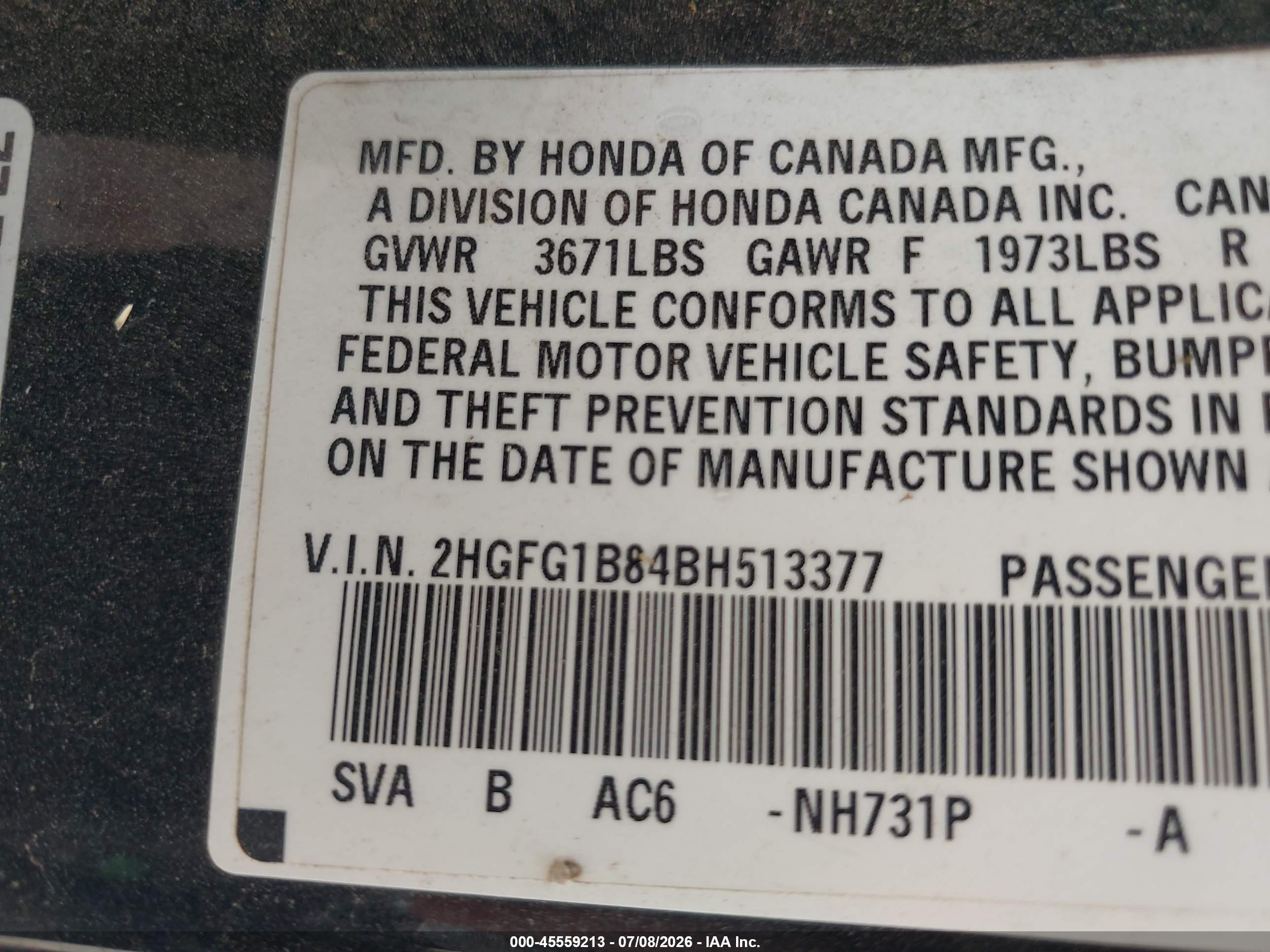 2011 Honda Civic Ex Black vin: 2HGFG1B84BH513377