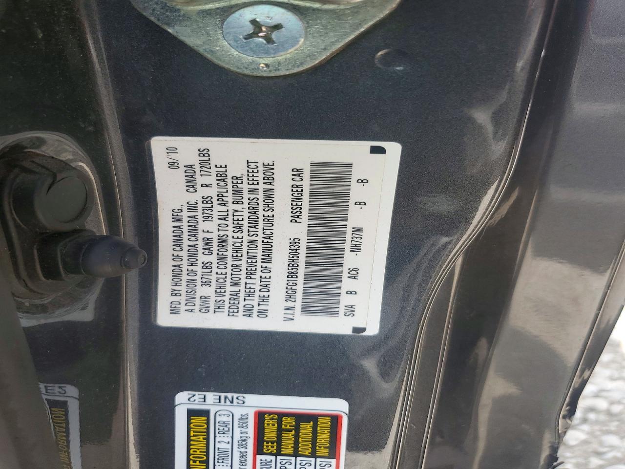 2011 Honda Civic Ex Gray vin: 2HGFG1B85BH504395