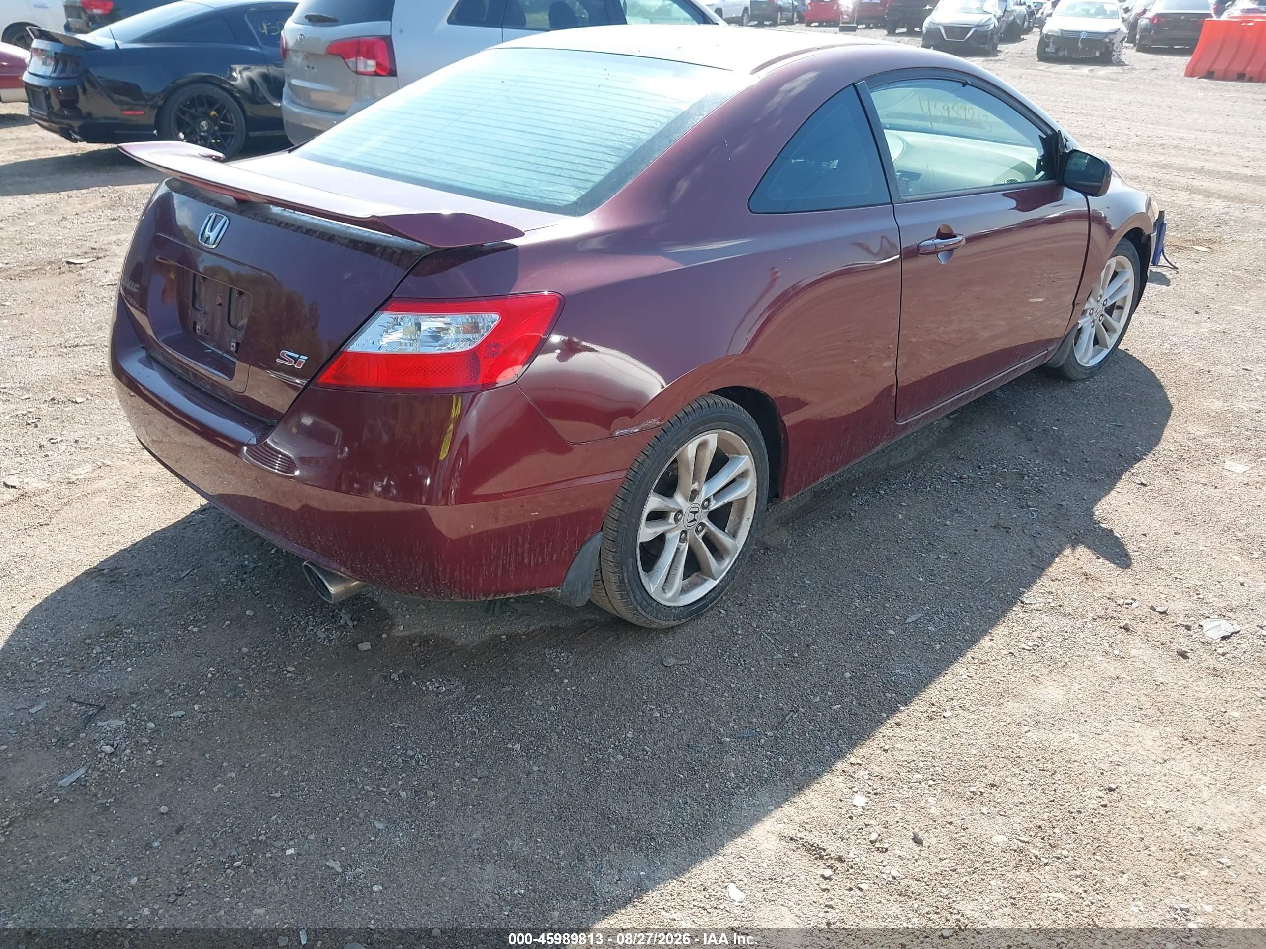 2006 Honda Civic Si Red vin: 2HGFG21506H707083