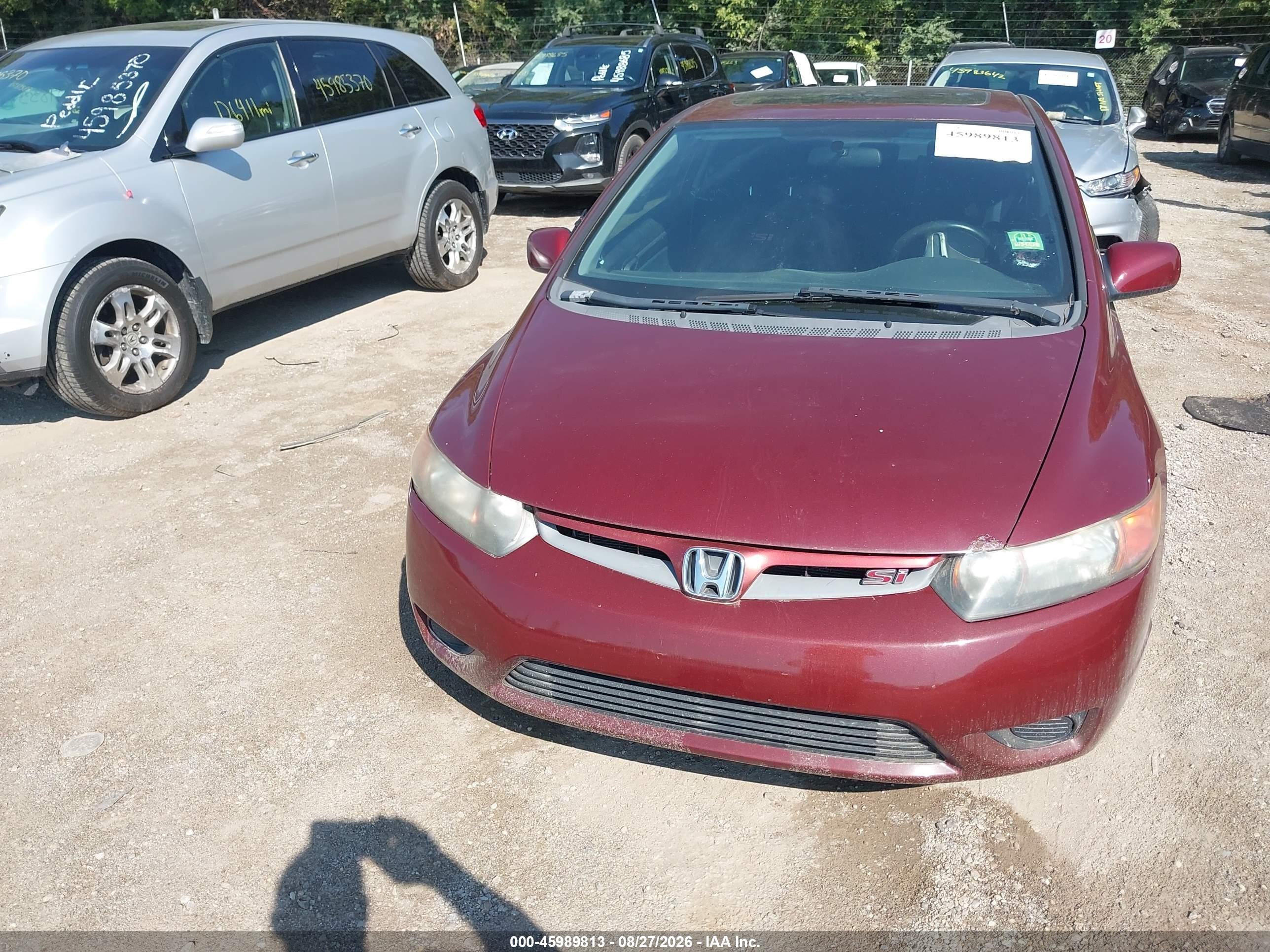 2006 Honda Civic Si Red vin: 2HGFG21506H707083