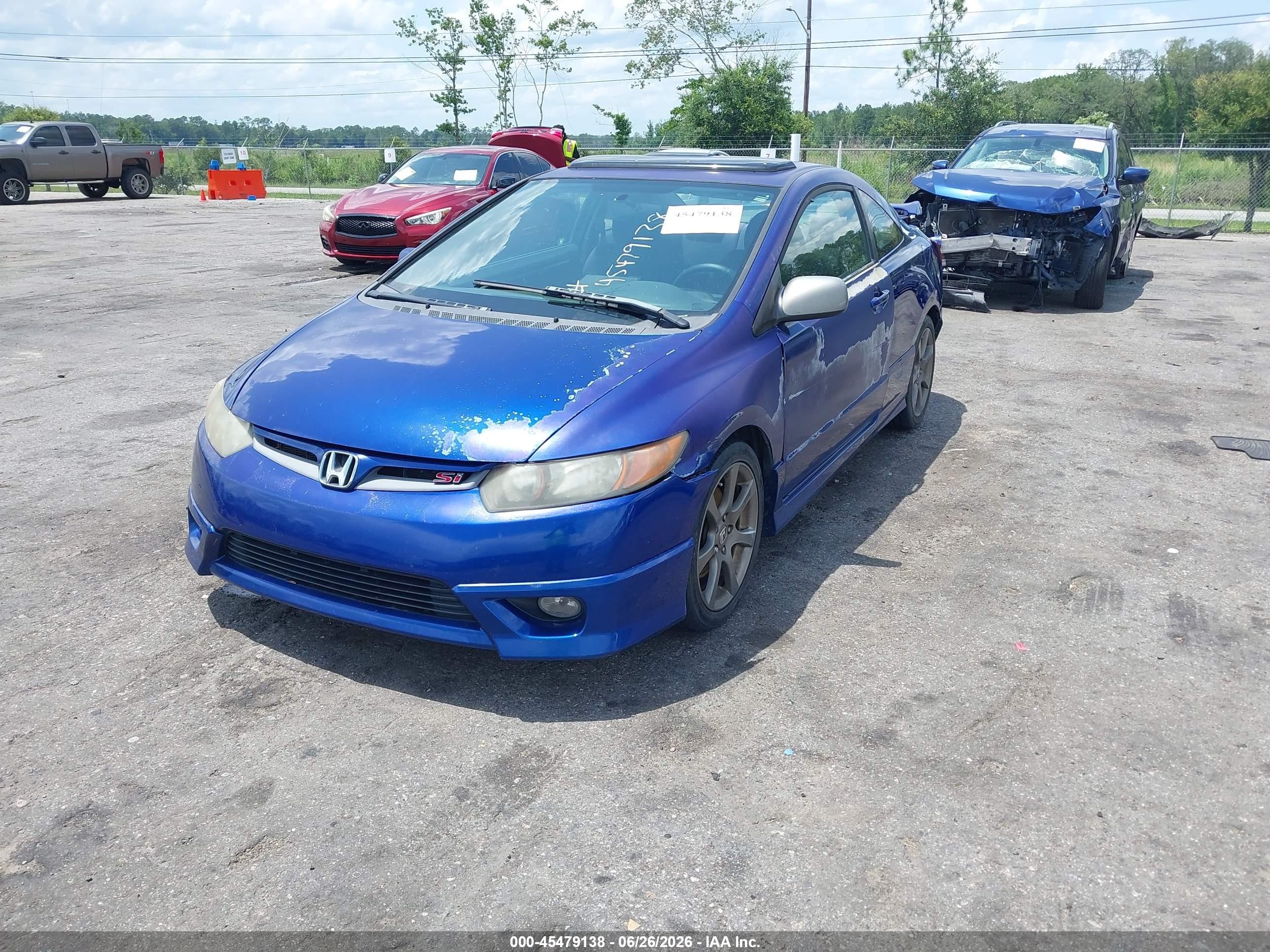 2006 Honda Civic Si Blue vin: 2HGFG21506H712168