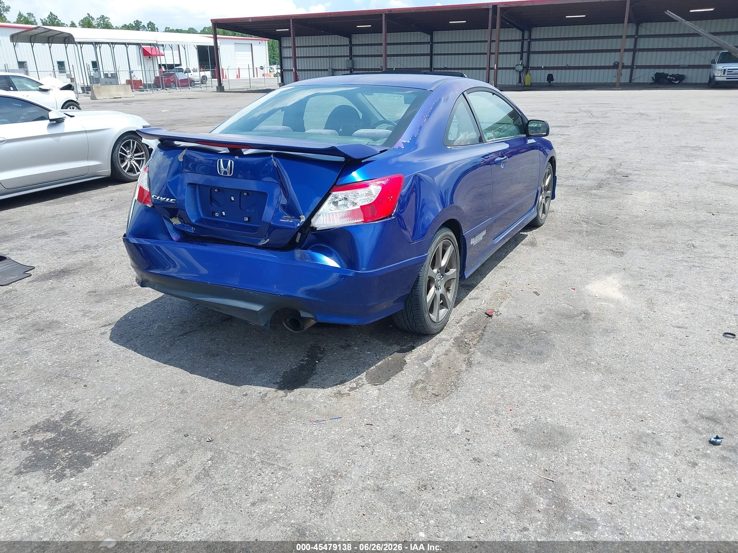 2006 Honda Civic Si Blue vin: 2HGFG21506H712168
