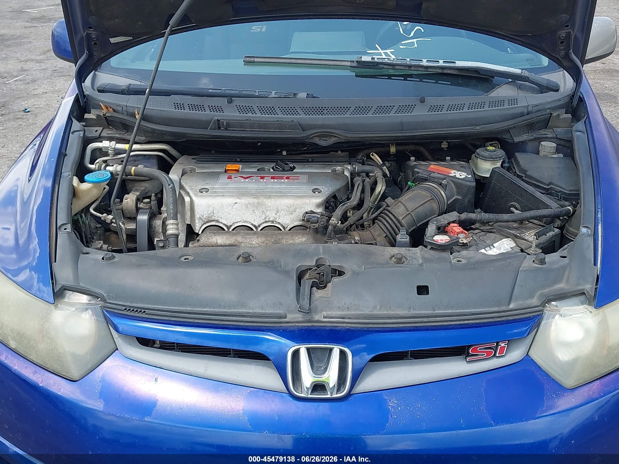 2006 Honda Civic Si Blue vin: 2HGFG21506H712168