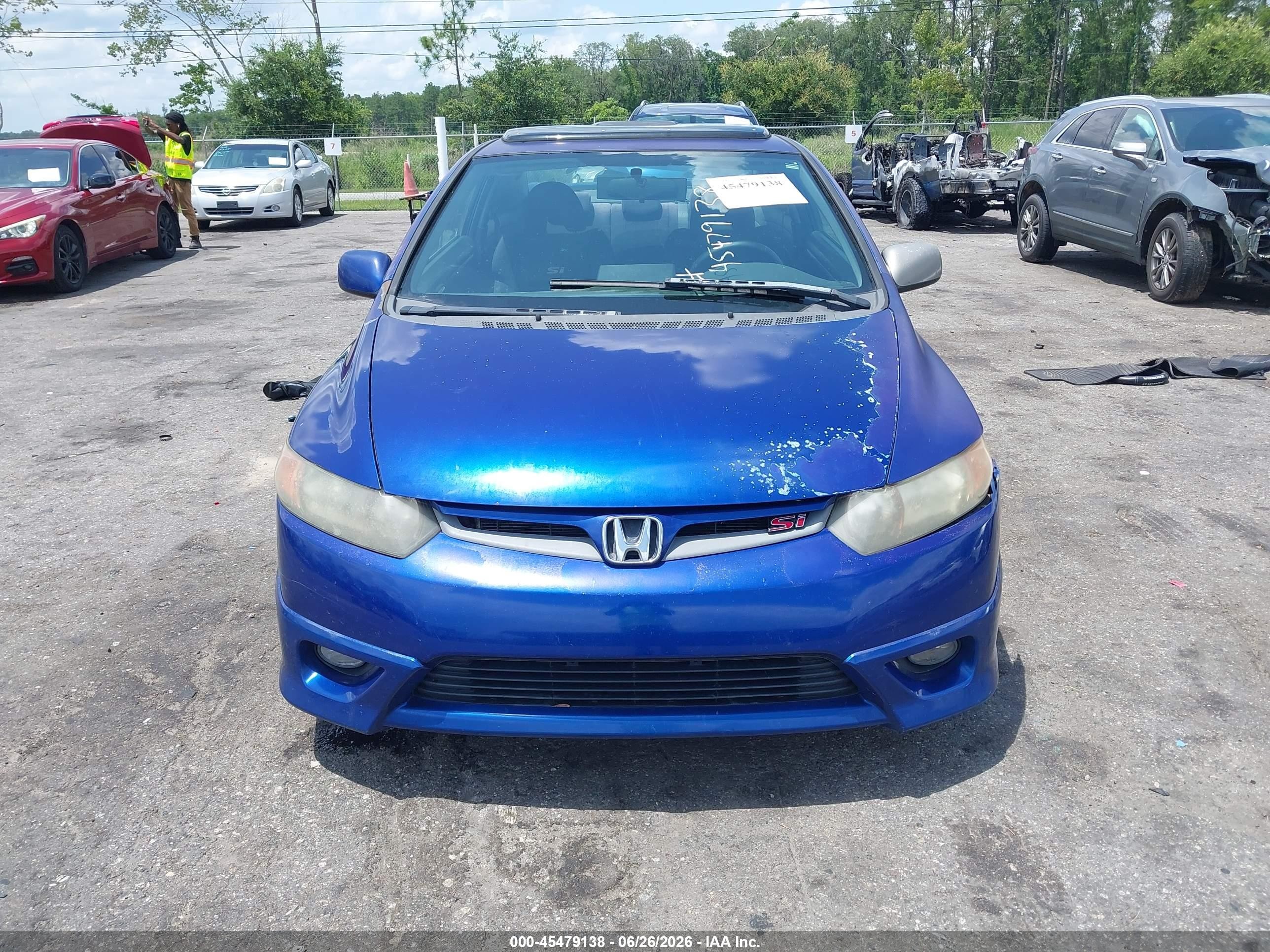 2006 Honda Civic Si Blue vin: 2HGFG21506H712168