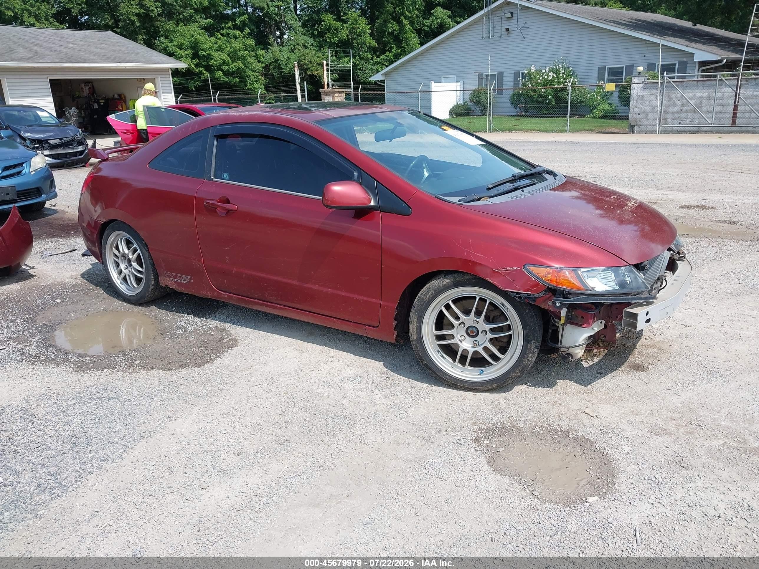 2006 Honda Civic Si Red vin: 2HGFG21526H705125