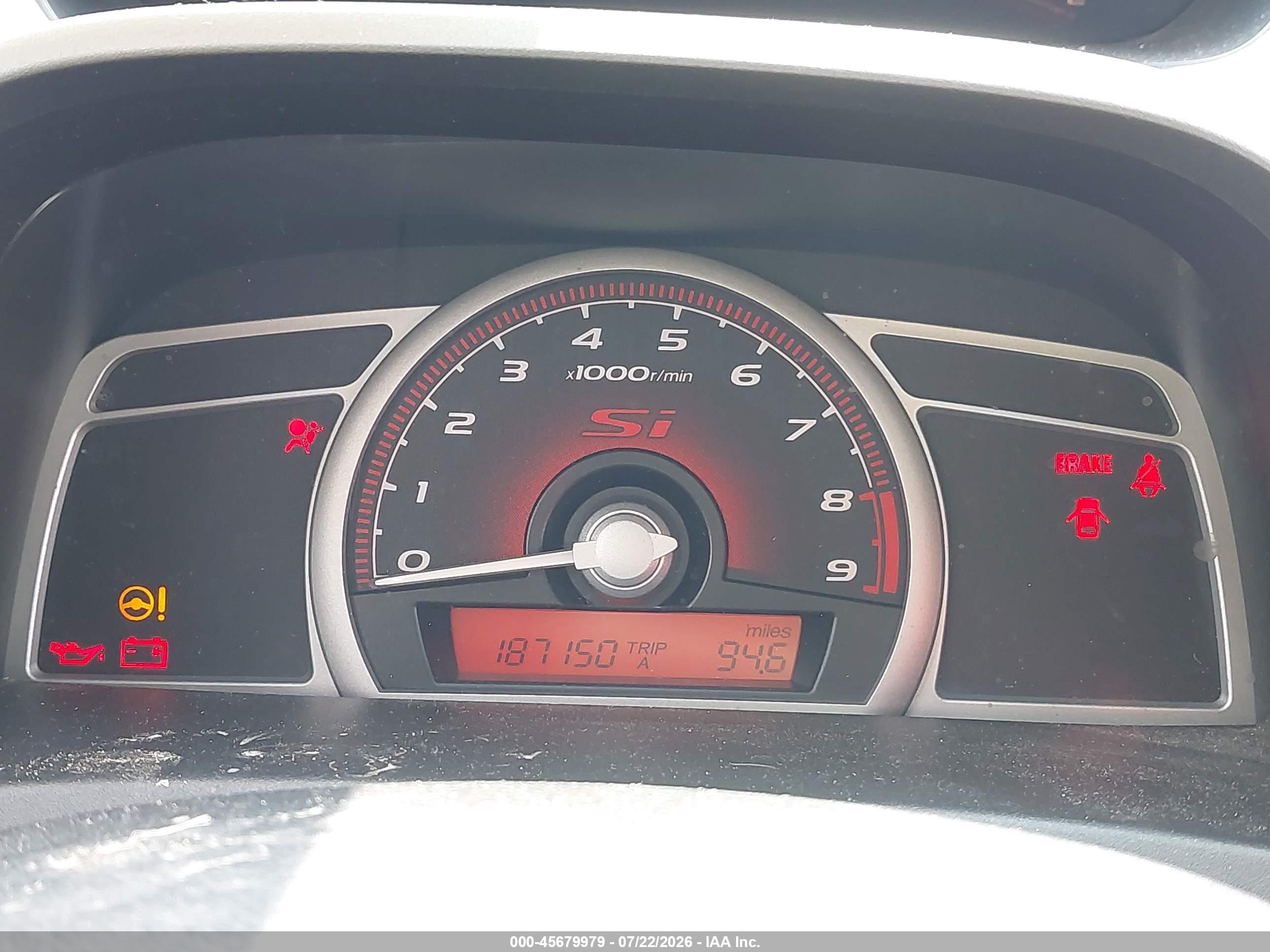 2006 Honda Civic Si Красный vin: 2HGFG21526H705125