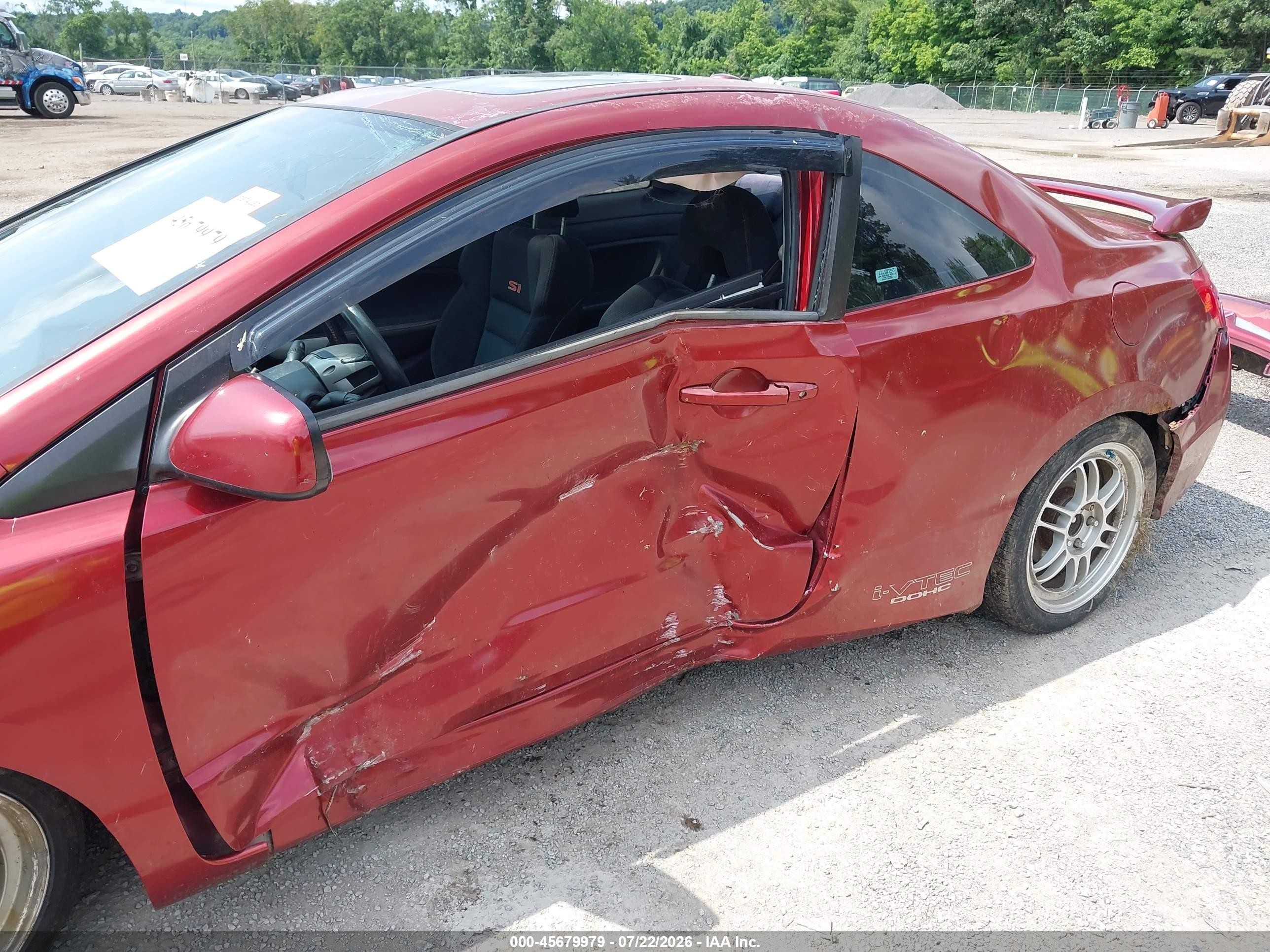 2006 Honda Civic Si Красный vin: 2HGFG21526H705125