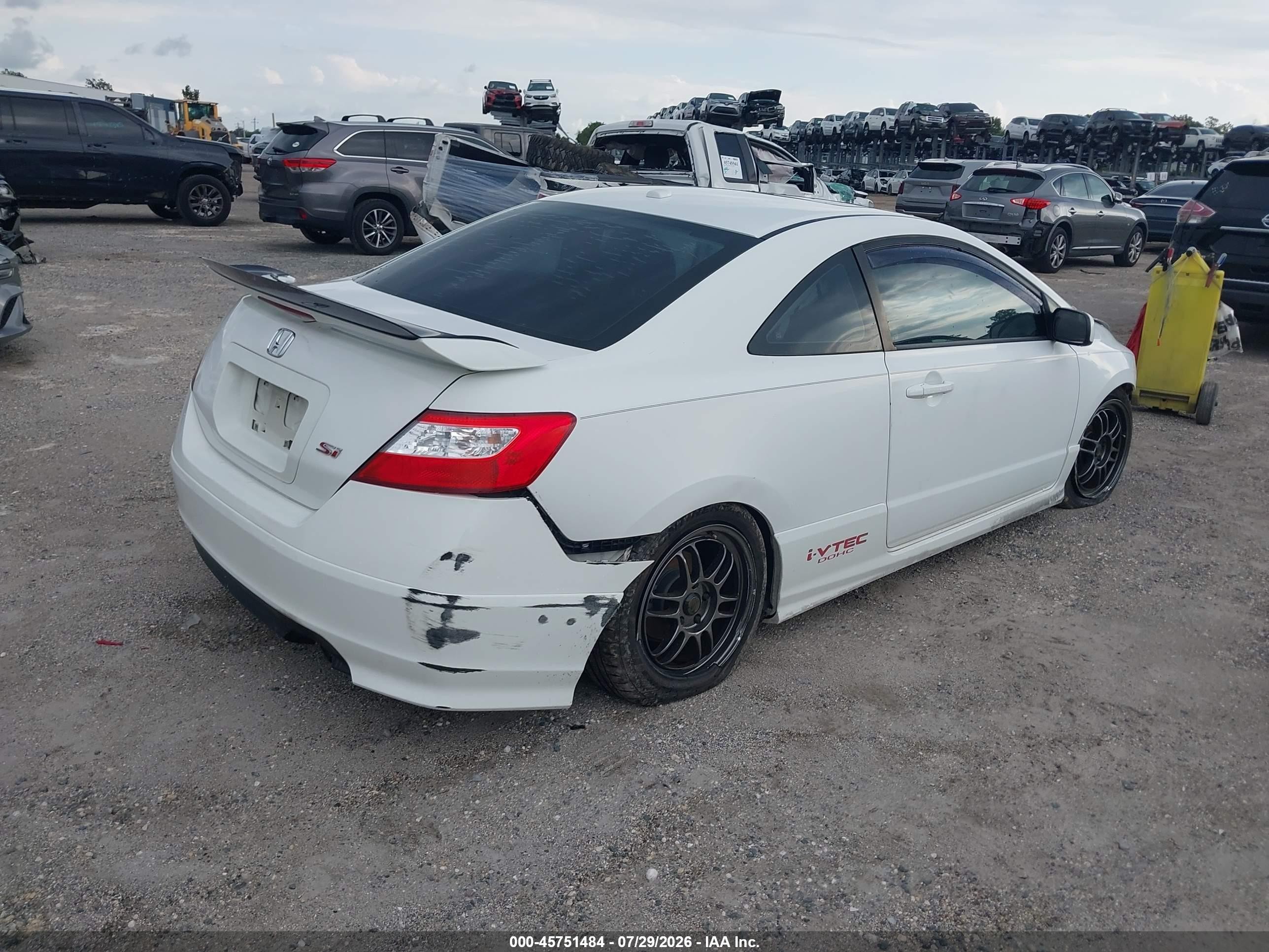 2006 Honda Civic Si White vin: 2HGFG21526H707179
