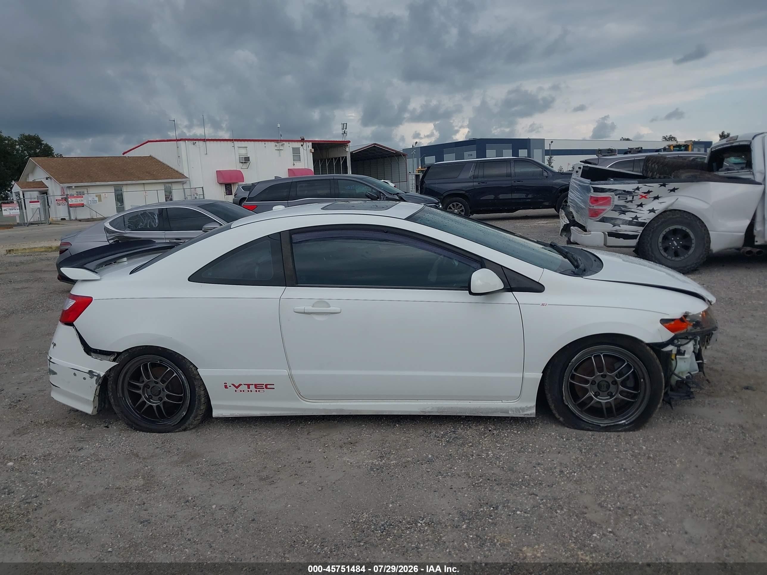 2006 Honda Civic Si White vin: 2HGFG21526H707179