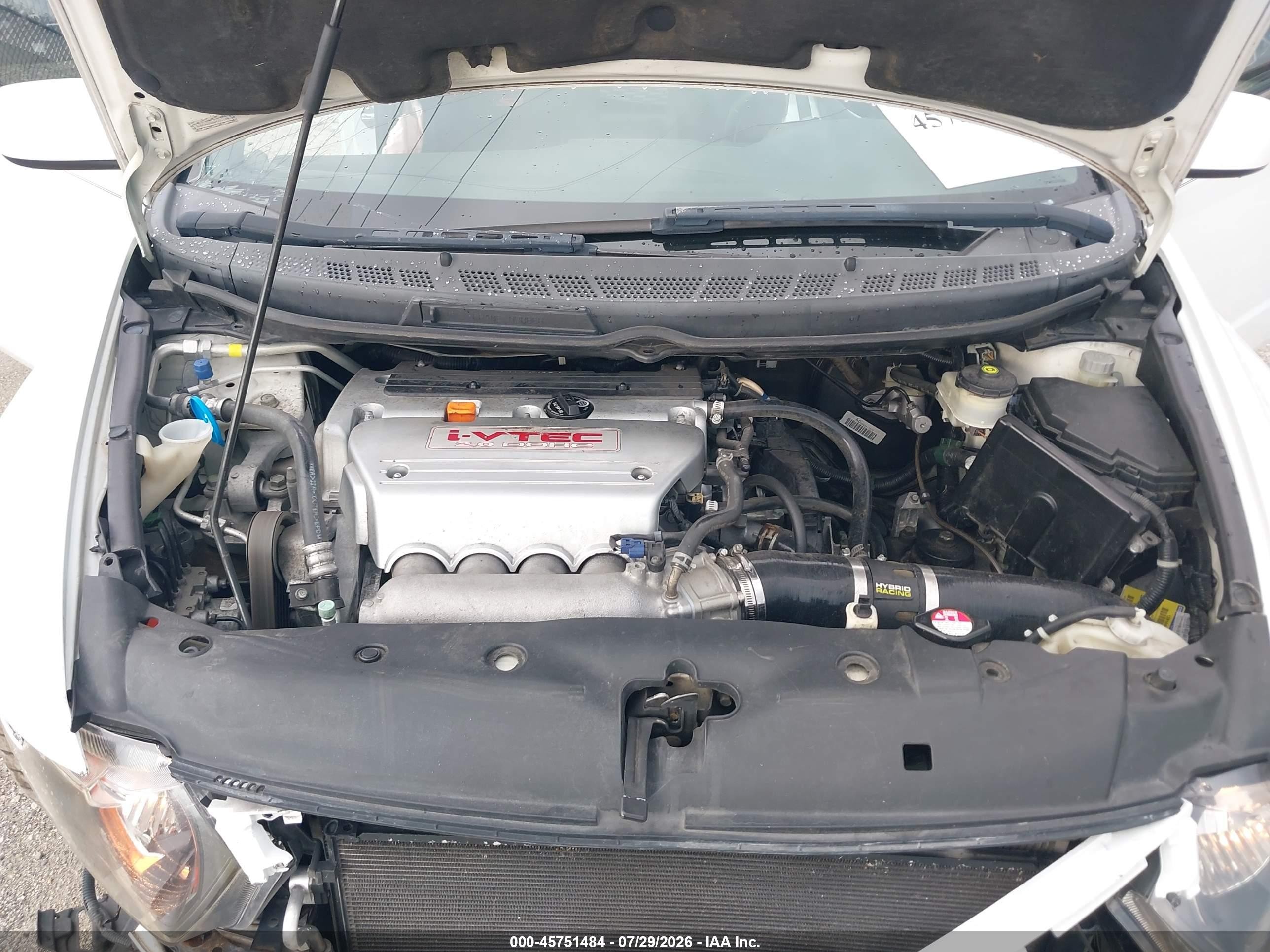 2006 Honda Civic Si White vin: 2HGFG21526H707179